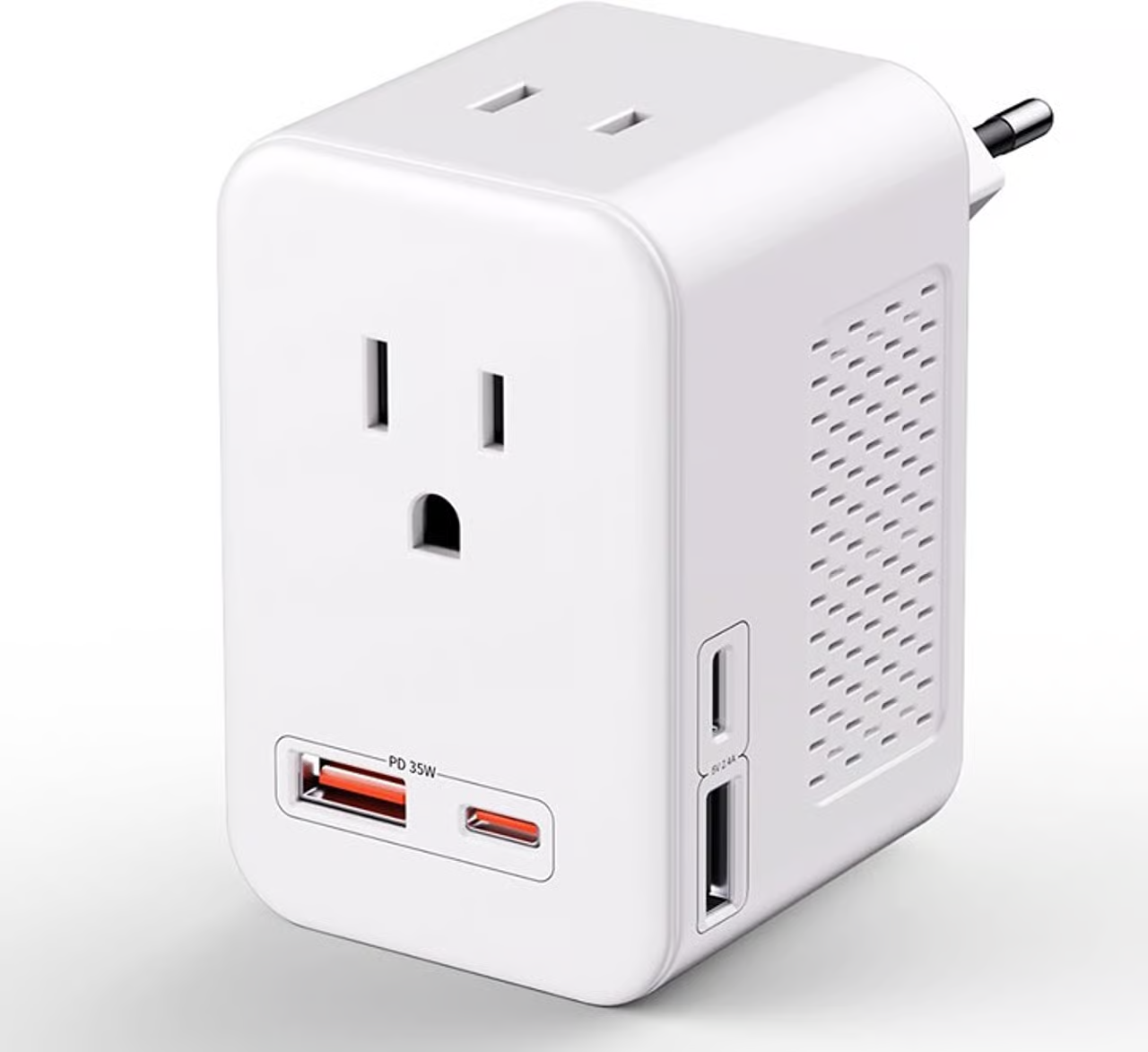 6-in-1 Travel Voltage Converter 220V to 110V - 35W PD European Adapter