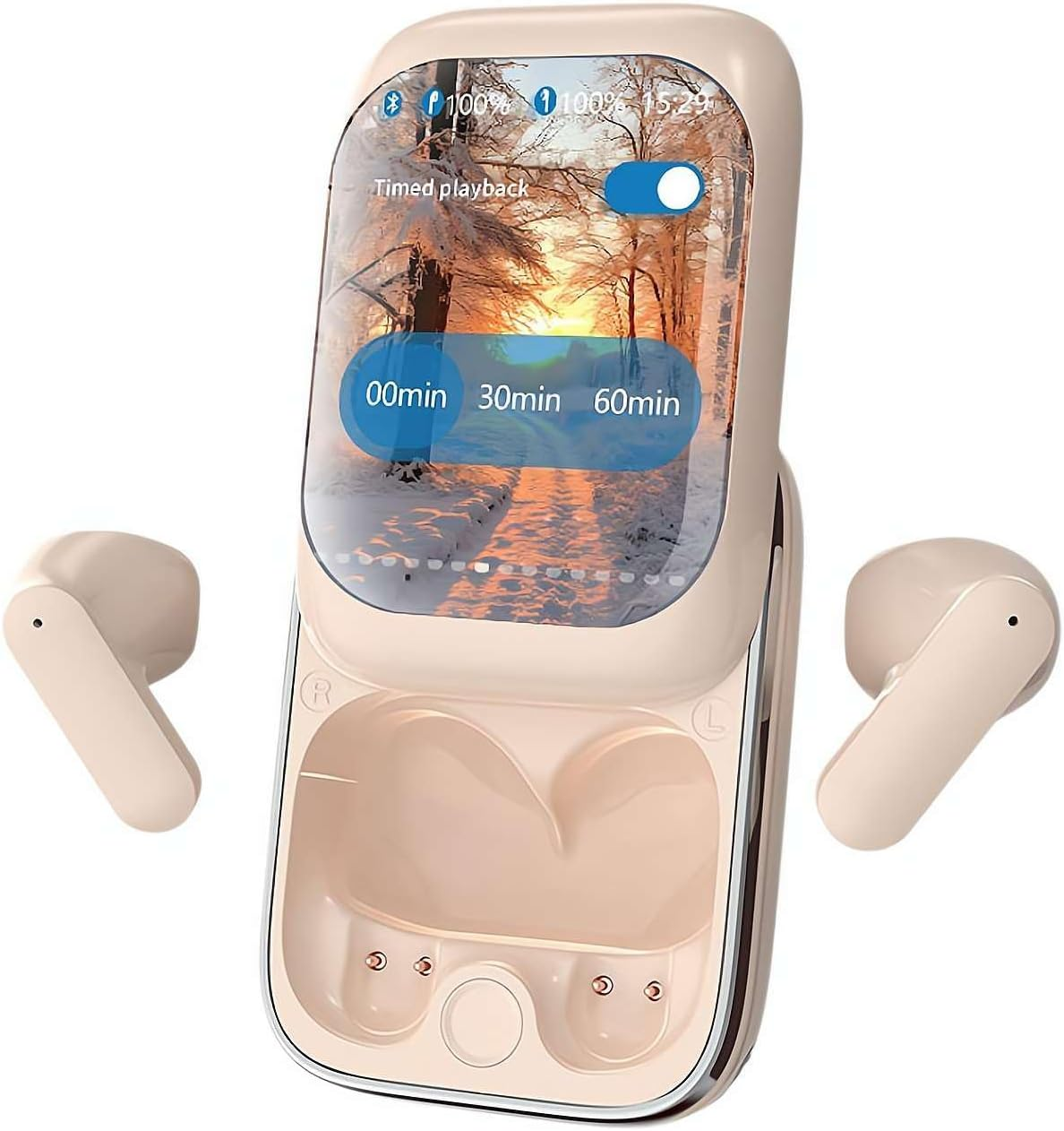 AI Cordless Earbuds - Smart LED Touchscreen Wireless Bluetooth Headset