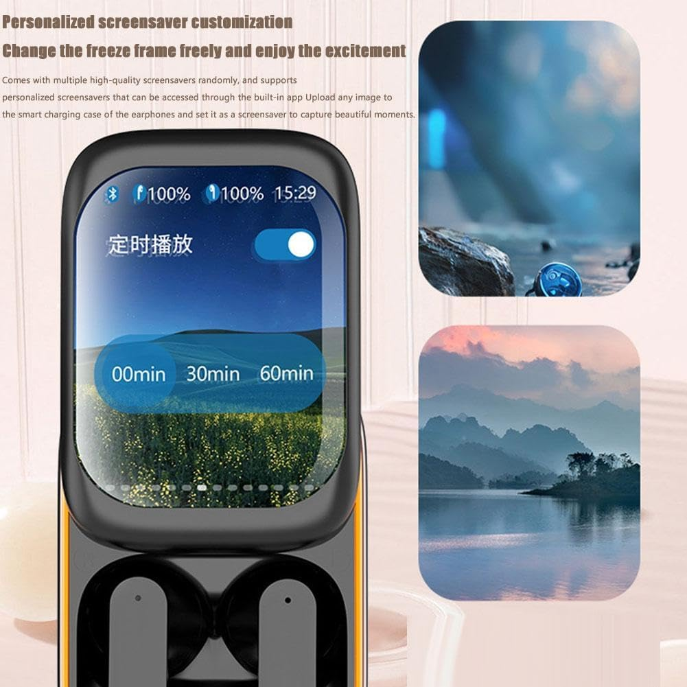 AI Cordless Earbuds - Smart LED Touchscreen Wireless Bluetooth Headset