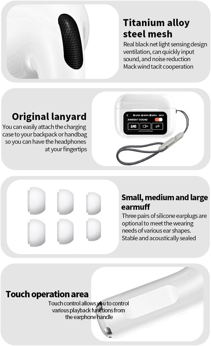 LOOPGANEN in-Ear Wireless Bluetooth 5.4 Headset in Pearl White