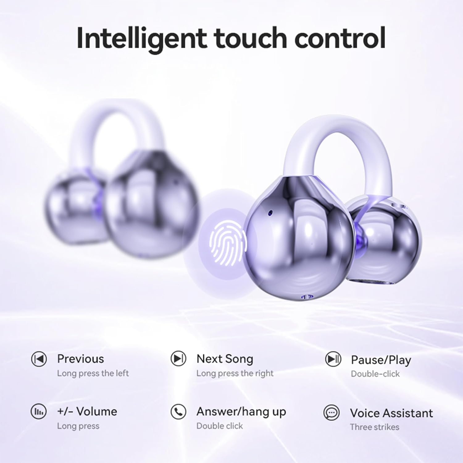 Open Ear Earbuds - Bluetooth 5.4 Wireless Headphones with Adaptive Noise Cancelling Mic