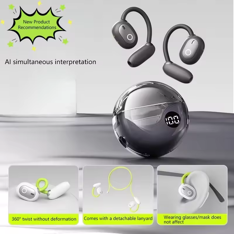 M80 AI Translator Earbuds - 144 Languages Real-Time Translation with 98% Accuracy