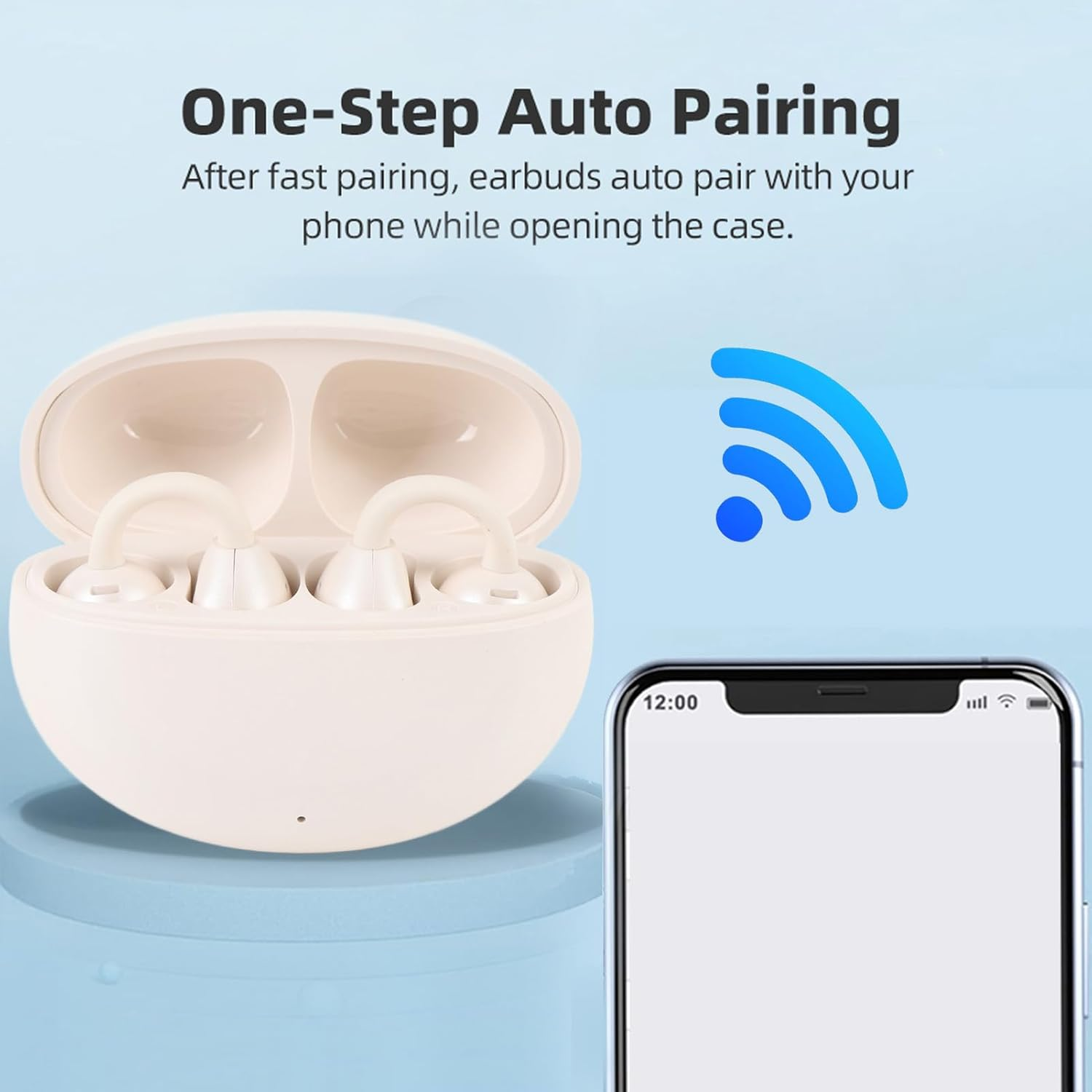 M91 Translator Earbuds, Clip On Language Translation Earphones,74 Languages & 70 Accents Translation in Real Time,Built in 230mAh (Milky White)