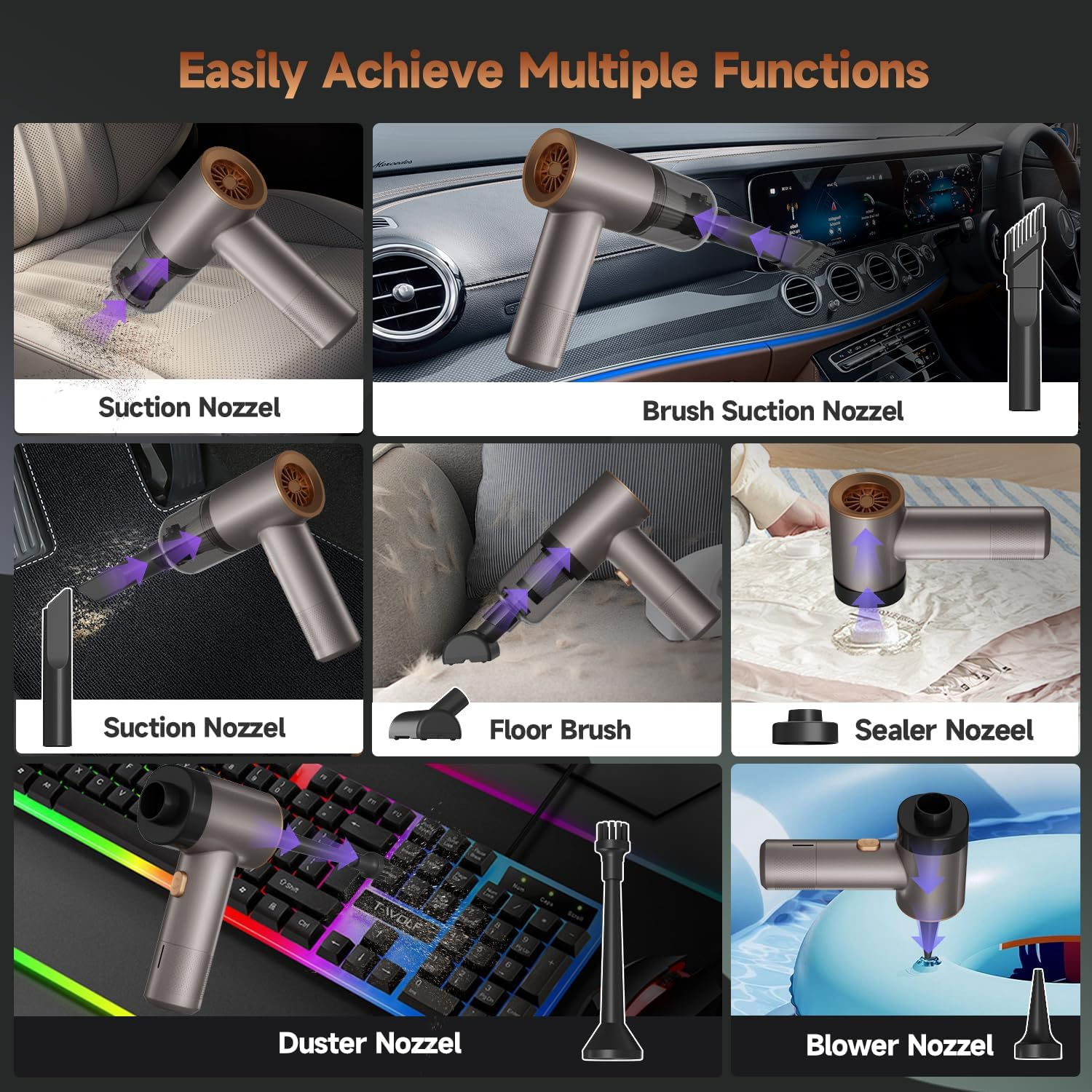 3-in-1 Handheld Cordless Vacuum - 16000PA Powerful Suction | Exquisite Deal Shop