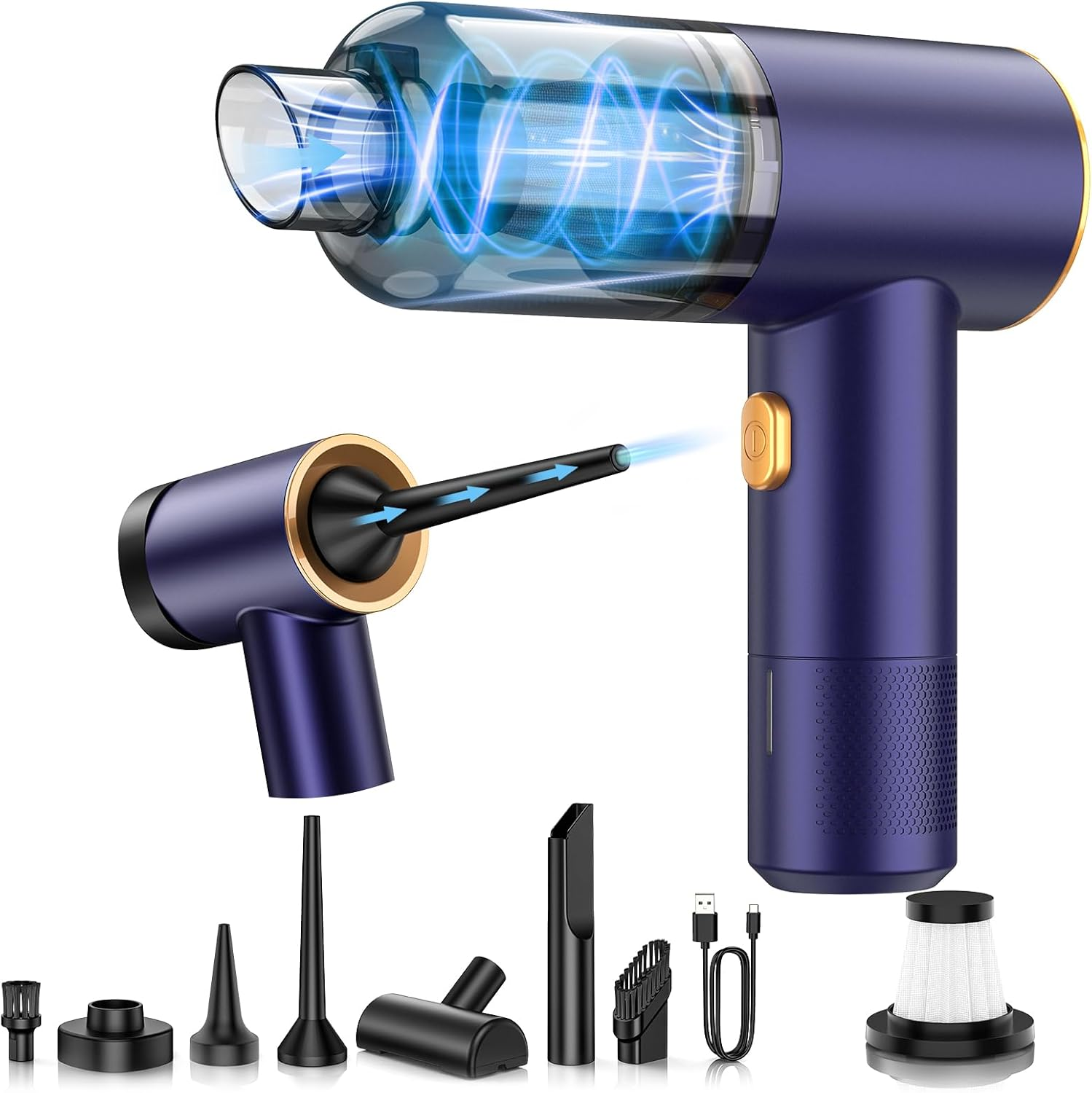 Cordless Handheld Vacuum - 7-in-1 Mini Vacuum, Air Duster & Blower