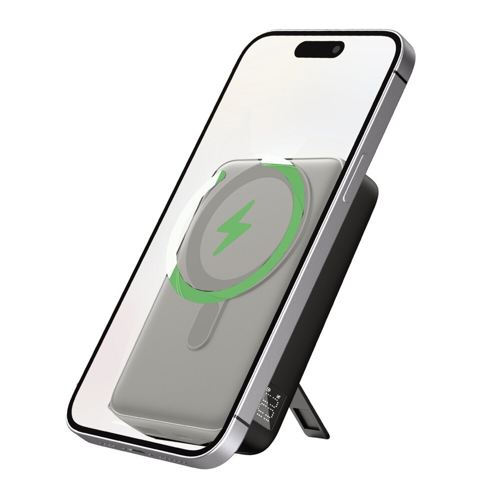 10000mAh Magnetic Power Bank for iPhone - MagSafe 15W Wireless Charger with Kickstand