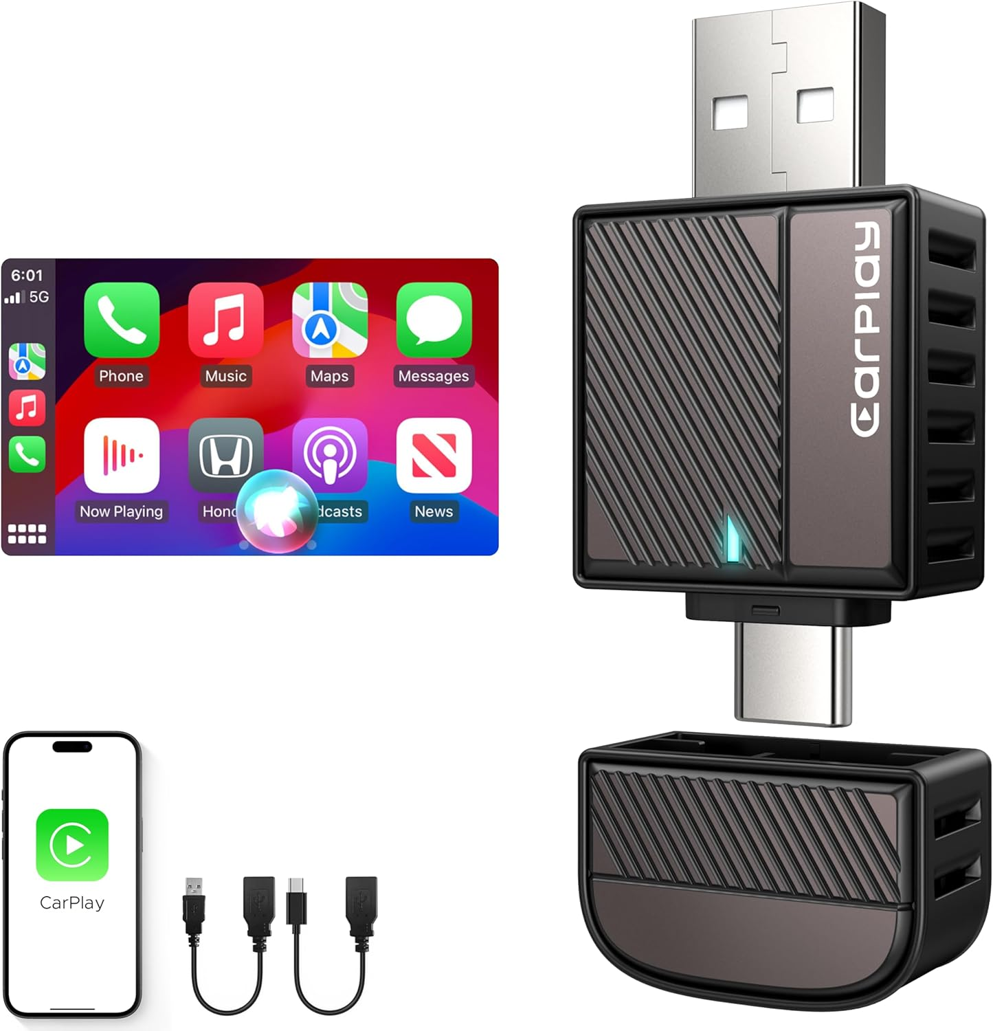 Apple Wireless CarPlay Adapter - Upgrade Wired to Wireless for iPhone 6+
