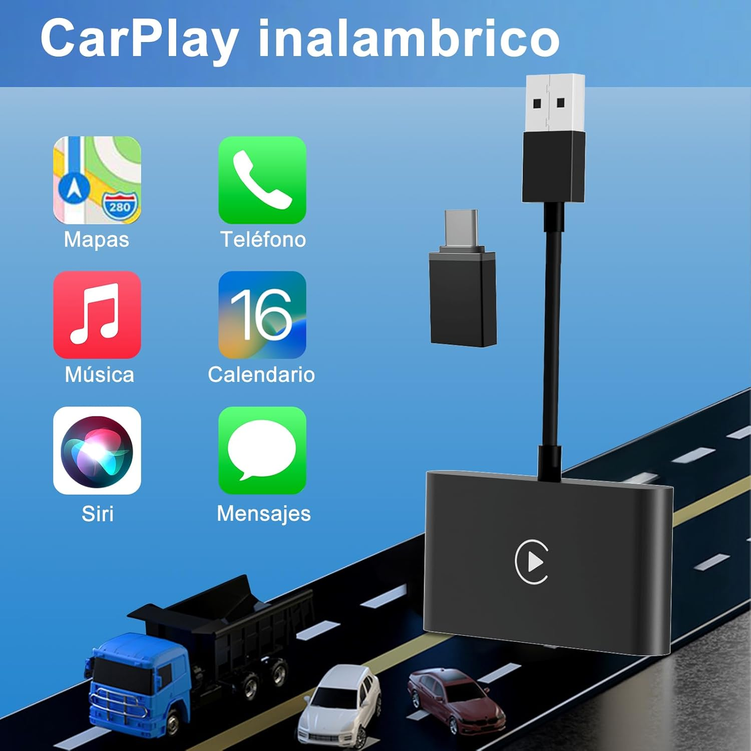 Wireless Android Auto CarPlay Adapter - Convert Wired to Wireless 2015+