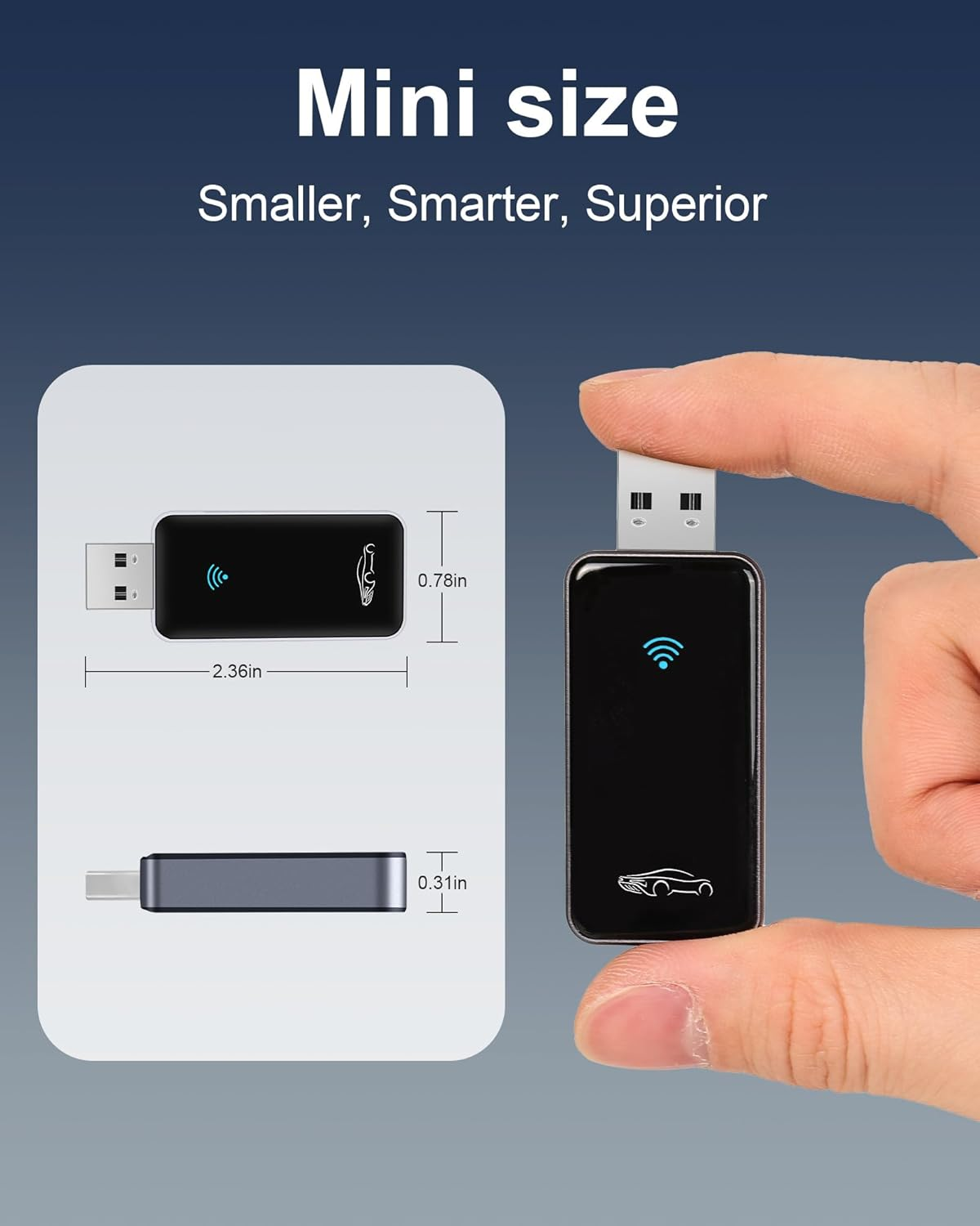 SANKESU 2025 Mini Wireless CarPlay Adapter