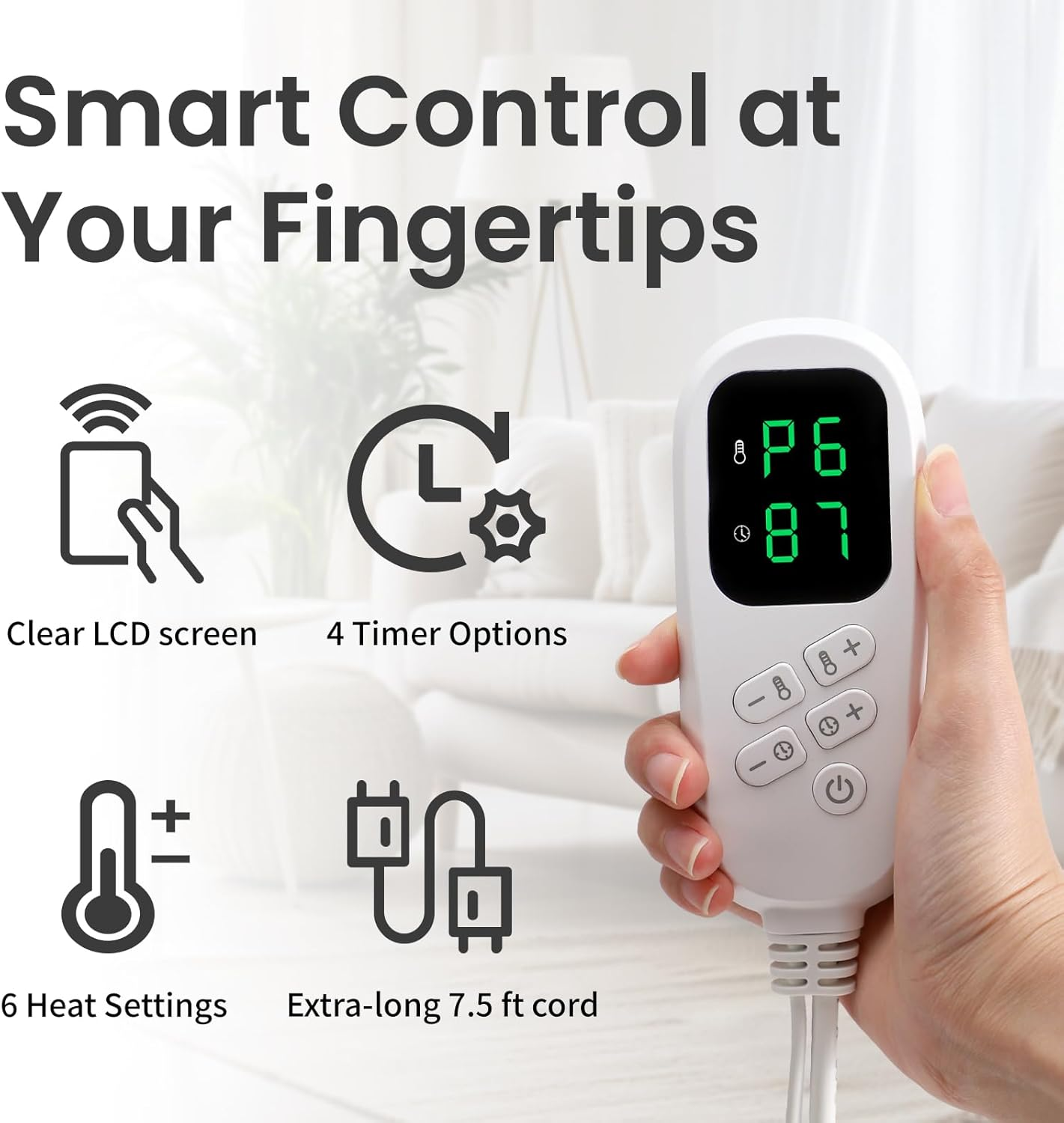 Heating Pad for Pain Relief - Electric Heat Therapy for Back, Neck & Muscle Pain