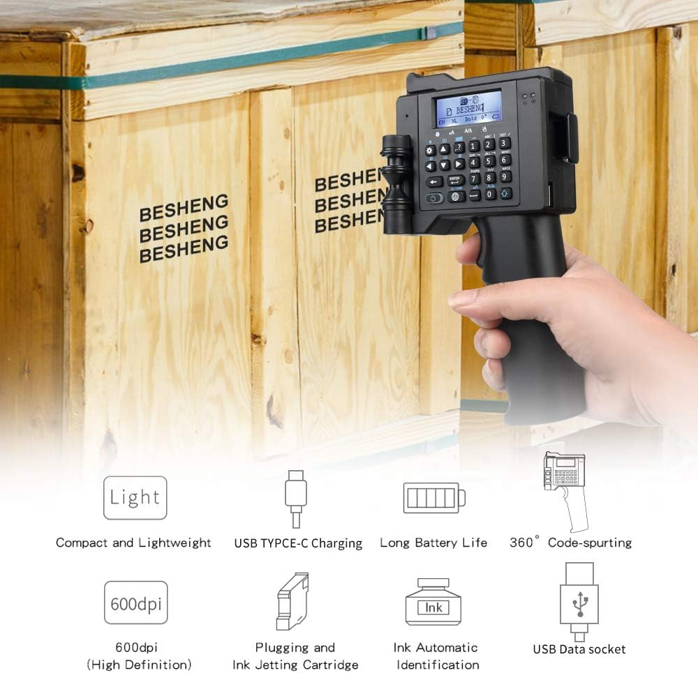 PT2000SE Portable Handheld Inkjet Printer - Quick-Drying, Mobile Coding & Labeling