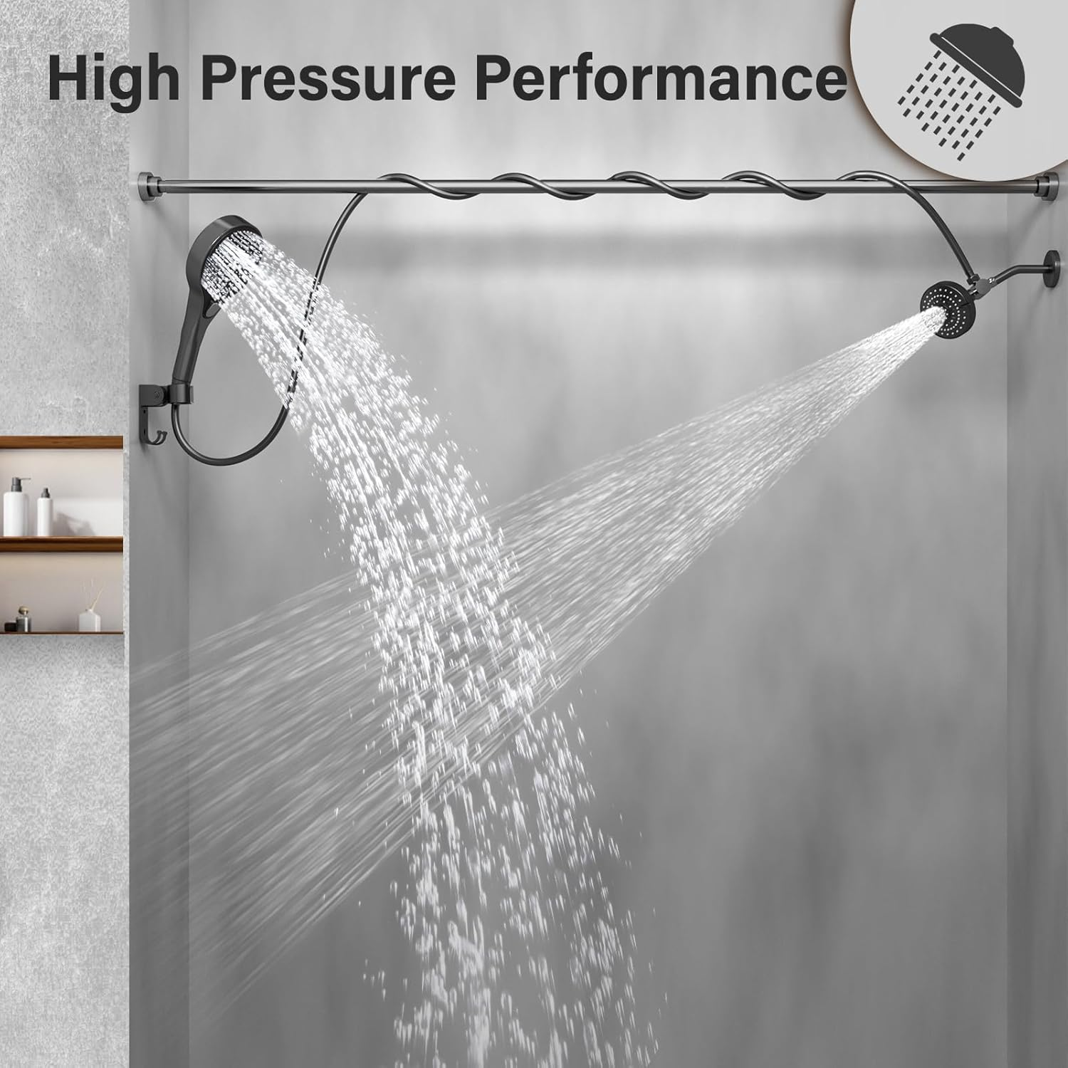 Dual Shower Head for Couples: High Pressure Double Shower Heads for Two People