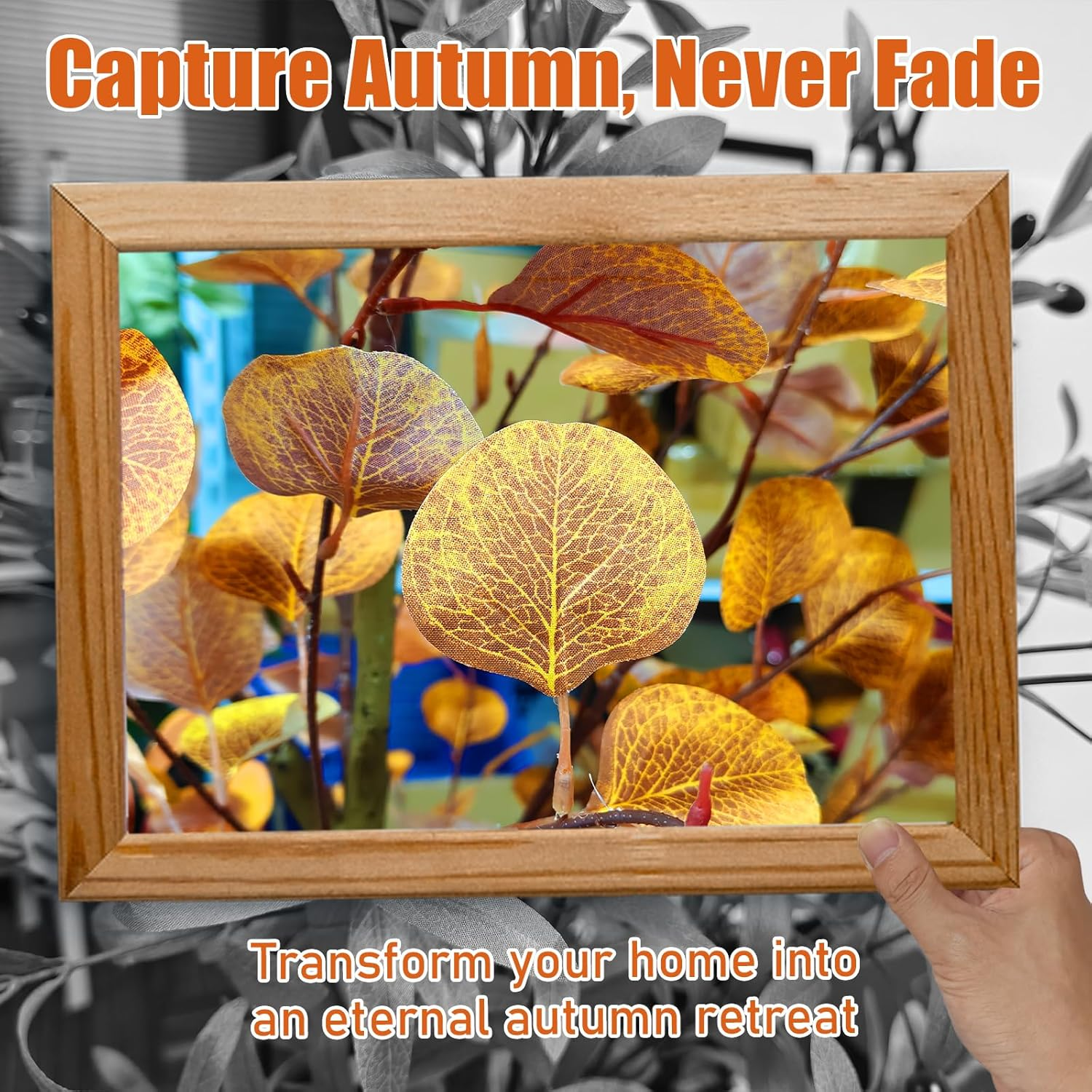 6ft Artificial Eucalyptus Tree - Orange Fall Decor for Indoor/Outdoor Porch & Entryway