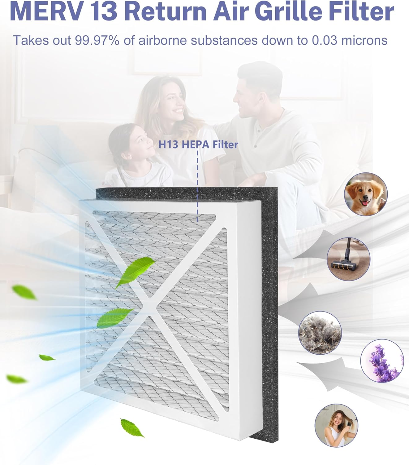 14x14x3 MERV13 Air Filter 2-Pack | Zephyr VGF Compatible Replacement