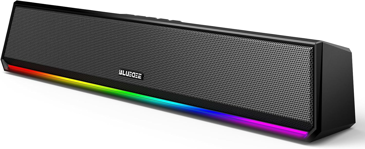 Bluedee Bluetooth 5.3 Computer Speakers with RGB Lighting - USB Powered
