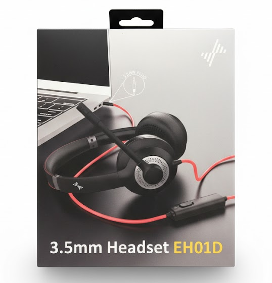 Eaglend EH01 USB Headset - Dual 3.5mm & USB Computer Headset for Calls & Gaming