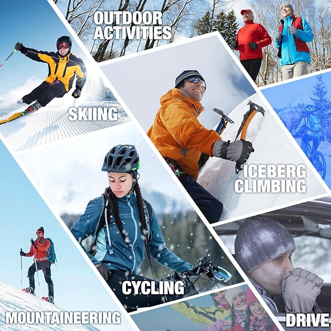 Winter Ski Gloves for Men and Women,Upgraded Windproof Cold Weather Thermal with Touchscreen Fingers