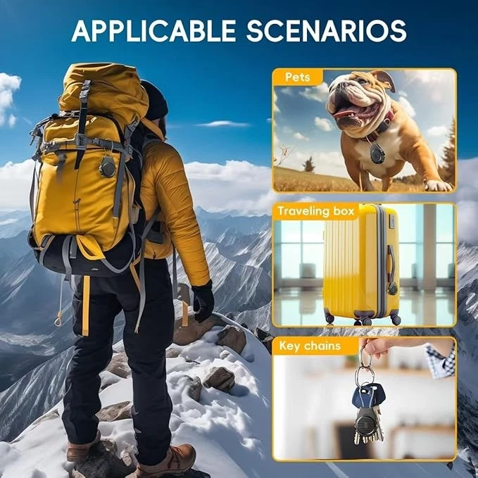 AirTag Holder Keychain 4 Pack - Waterproof Lock Case with Wire Cable