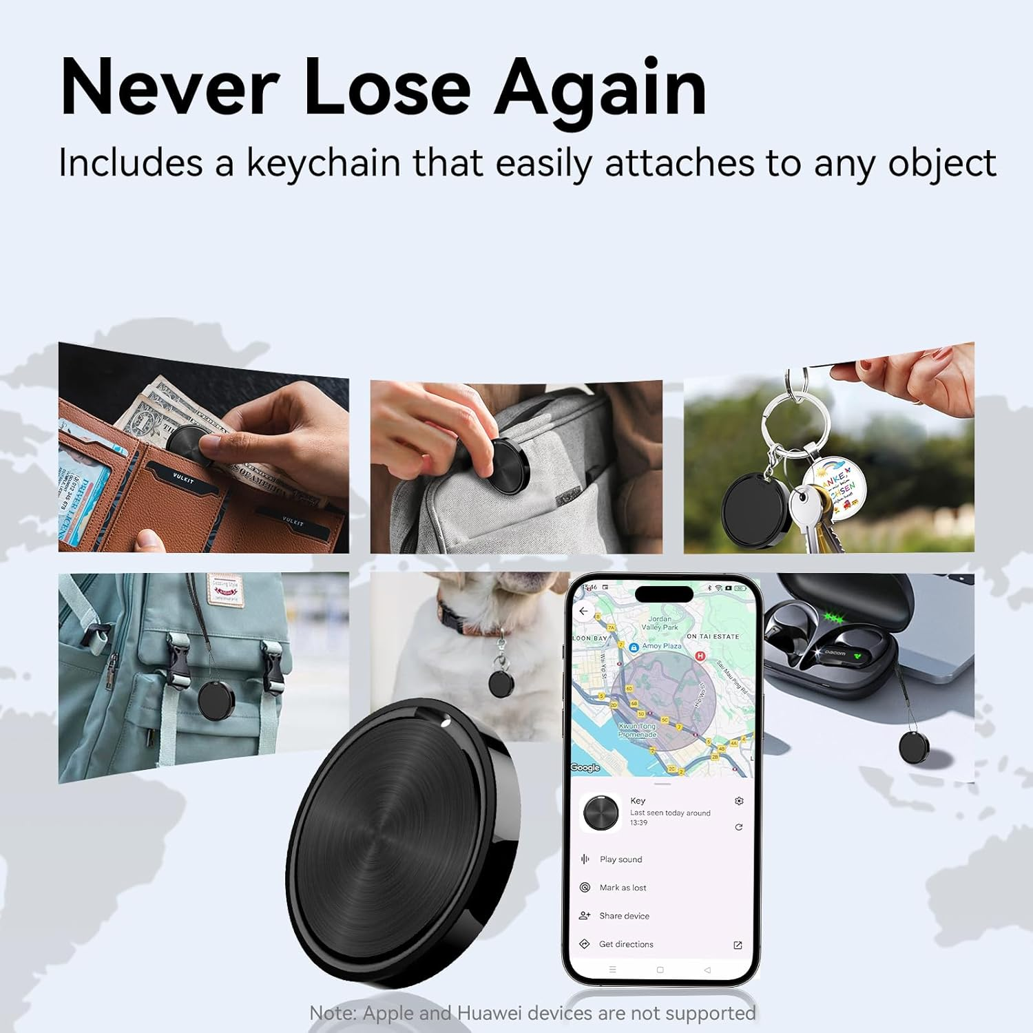 4-pack Bluetooth tracker offers seamless compatibility with Android devices,