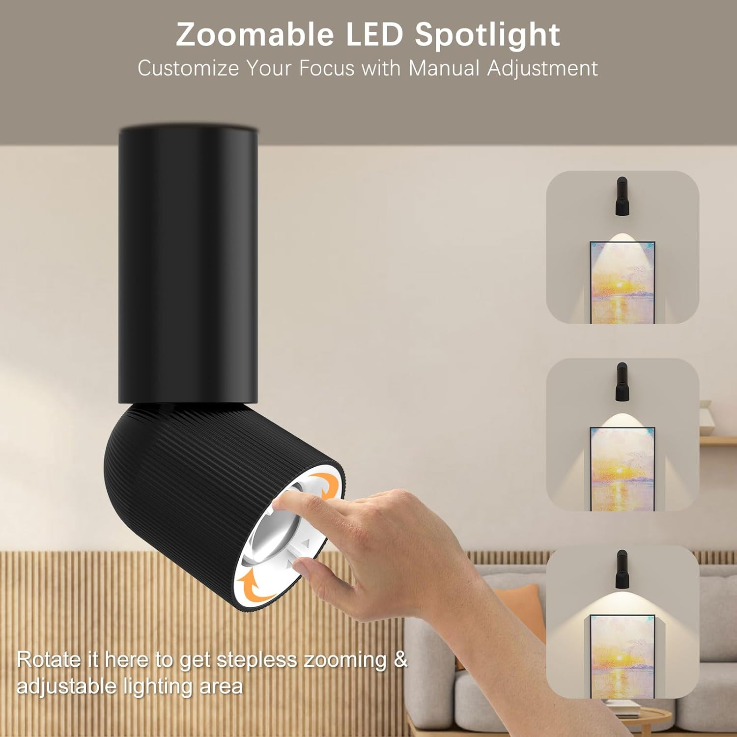 LED Wireless Picture Light - 6000mAh Battery, Remote Control & Dimmer