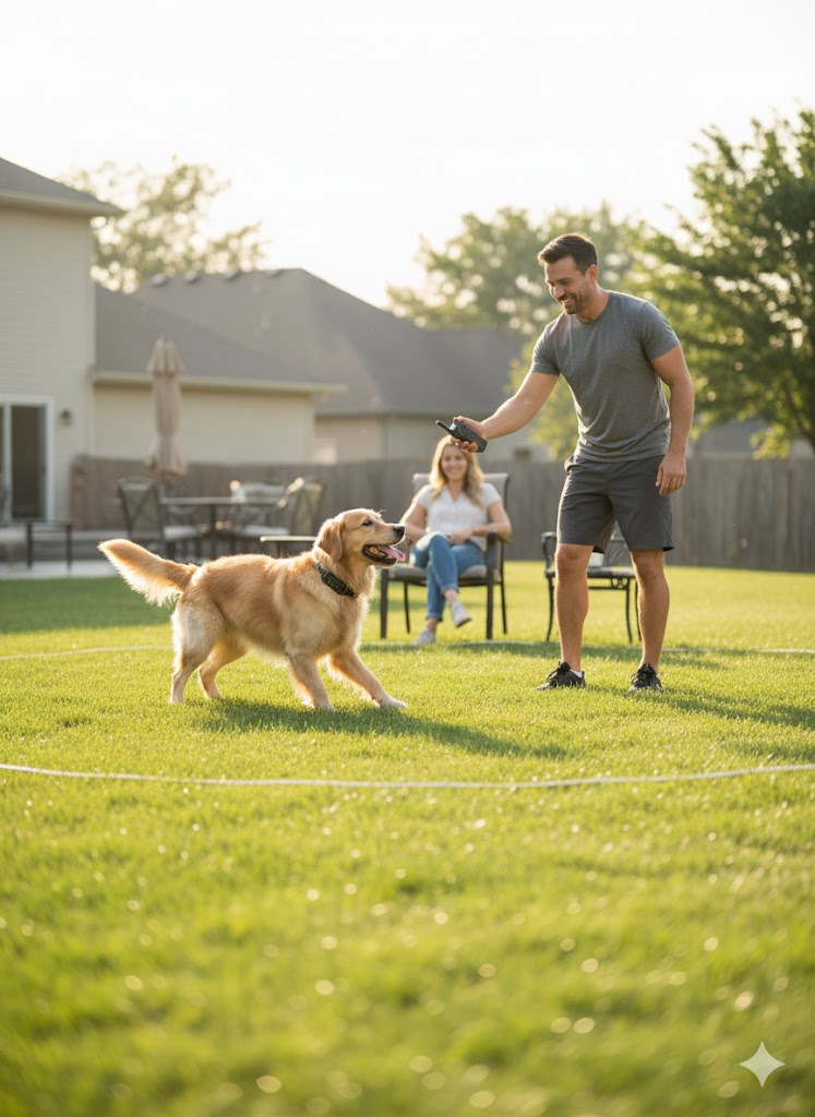 Wireless Dog Fence Training Collar - 185 Day Battery, Waterproof, 3 Training Modes