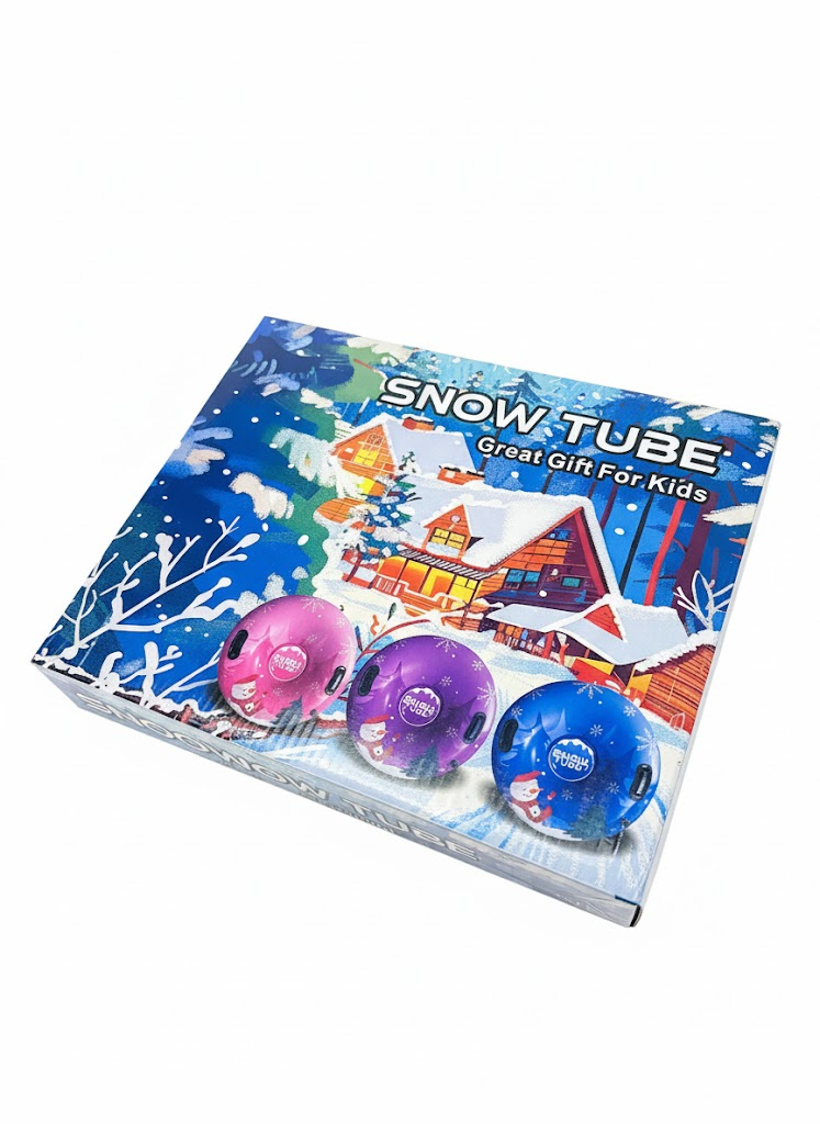 Experience winter fun with the 3 Pack Inflatable Snow Tubes,