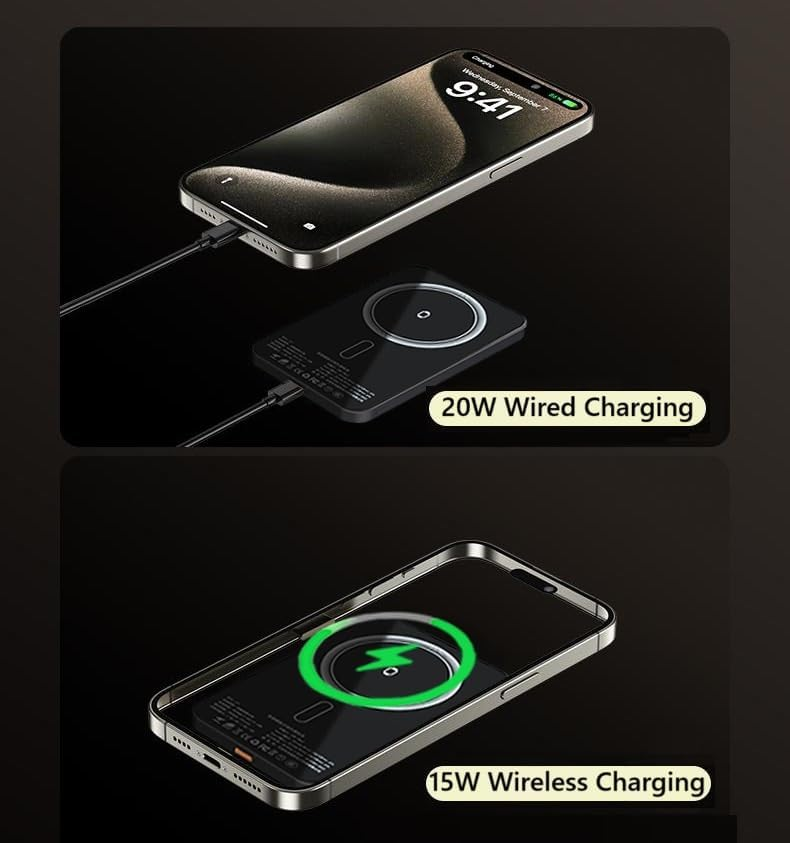 Ultra Slim Magnetic Power Bank for iPhone - 5000mAh 20W Fast Charging