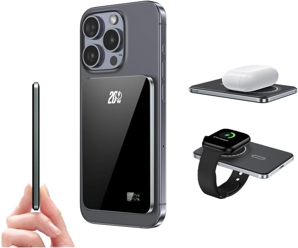 Ultra Slim Magnetic Power Bank for iPhone - 5000mAh 20W Fast Charging