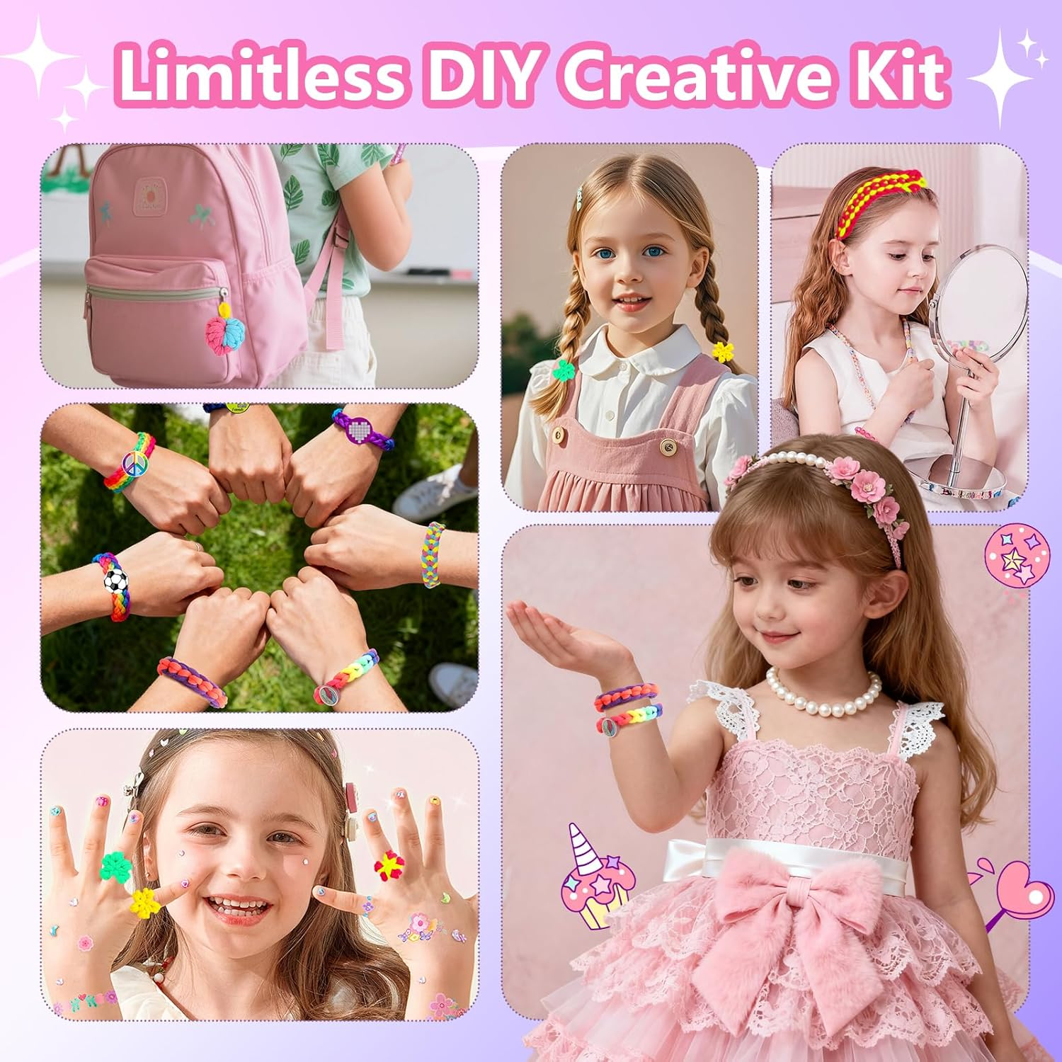 Bracelet Making Kit for Girls Ages 8-12 - 1200 Rubber Bands & Weaving Loom