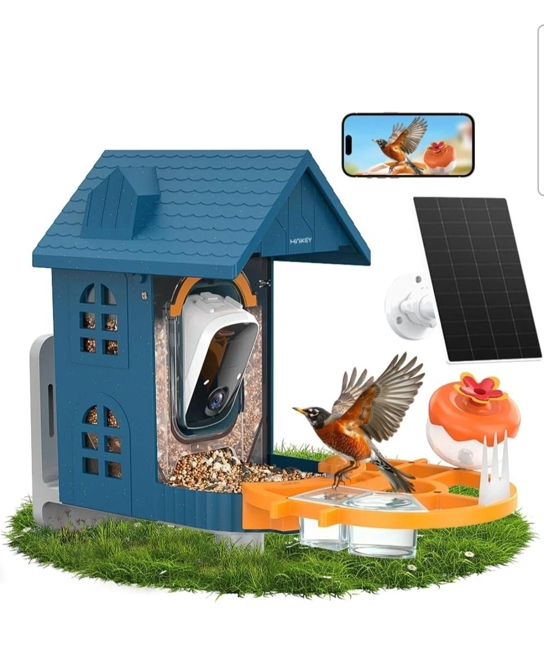 AI Bird Feeder Camera - Smart Solar Powered Bird Feeder with 2K HD & Night Vision