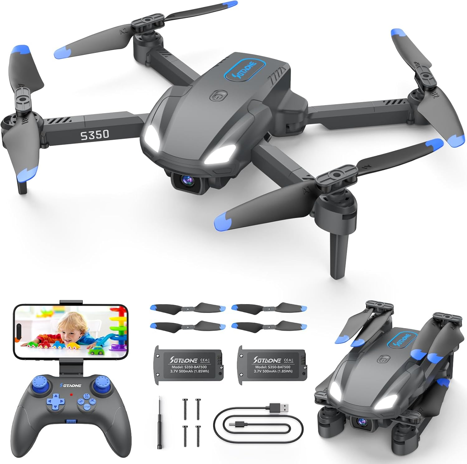 SOTAONE S350 Mini Drone with 1080P HD Camera - Remote & Gesture Control for Kids