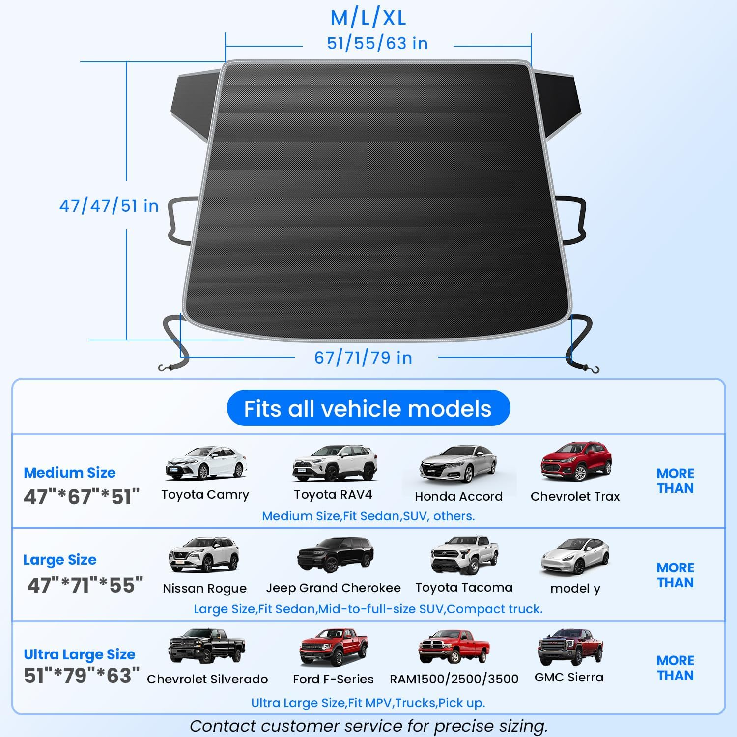 Purehorizon Car Windshield Snow Cover - Heavy Duty Winter Protection | Fits Most Cars & SUVs