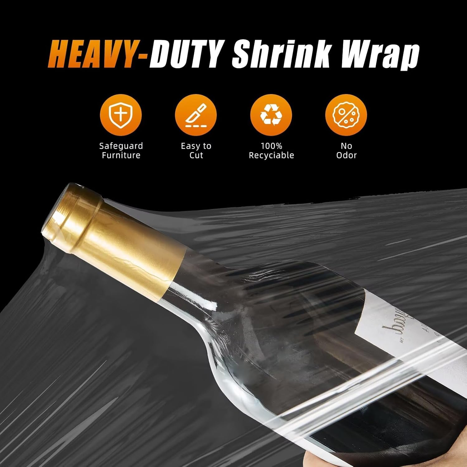 BETU Heavy-Duty Stretch Film 5" x 1000ft - Industrial Plastic Wrap for Moving & Packing