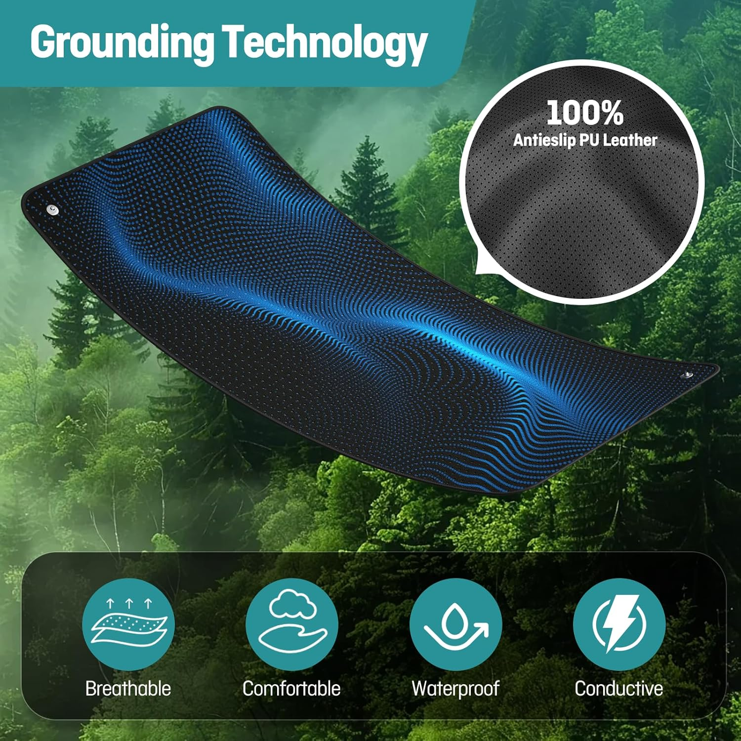 King Size Grounding Mat for Bed 27" × 76" - Earthing Mattress Pad for Better Sleep