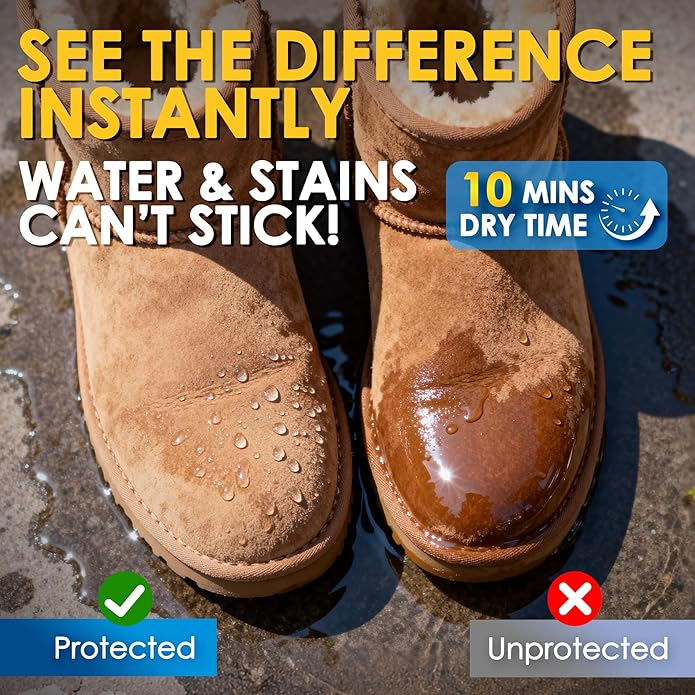 Shoe Protector Spray 6.8 oz - Waterproof & Stain Repellent for Sneakers, Boots & Leather