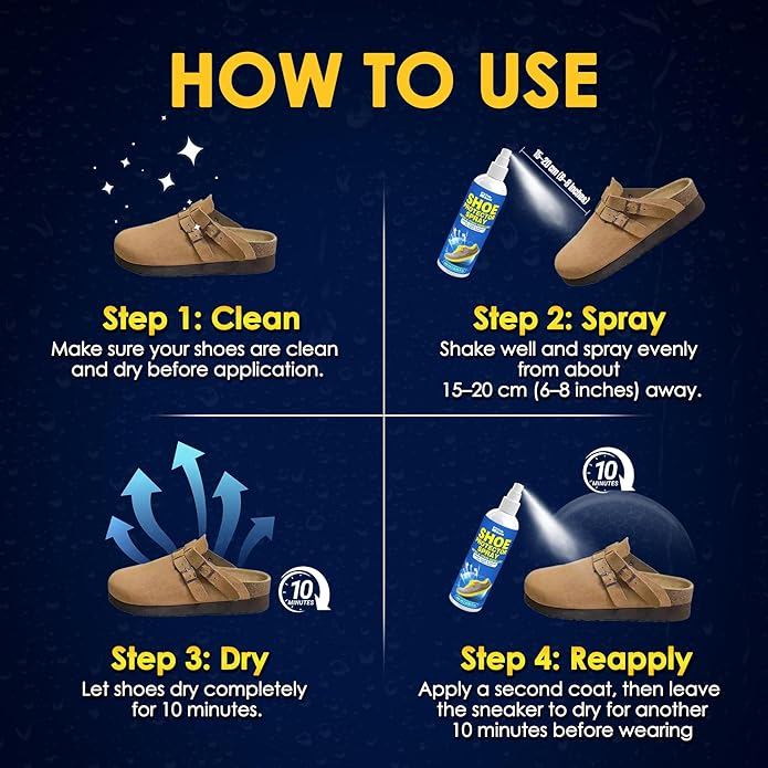 Shoe Protector Spray 6.8 oz - Waterproof & Stain Repellent for Sneakers, Boots & Leather