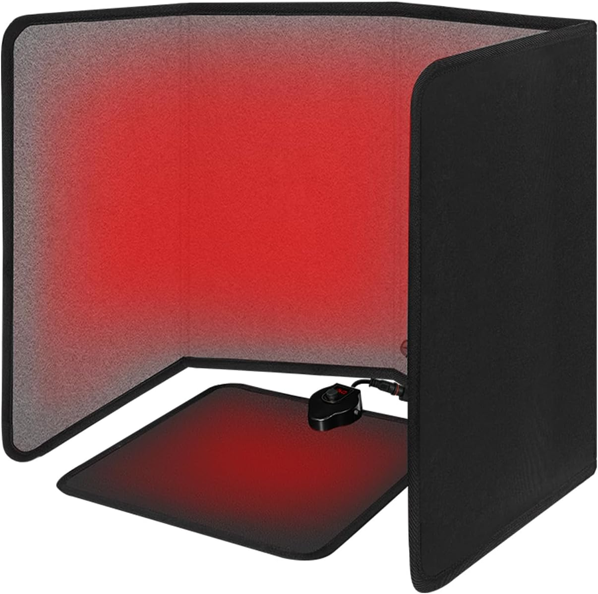 Foldable Electric Panel with Heated Foot Mat - 300W Portable Space Heater Under Desk Indoor - Warmer Floor Mat with Thermostat