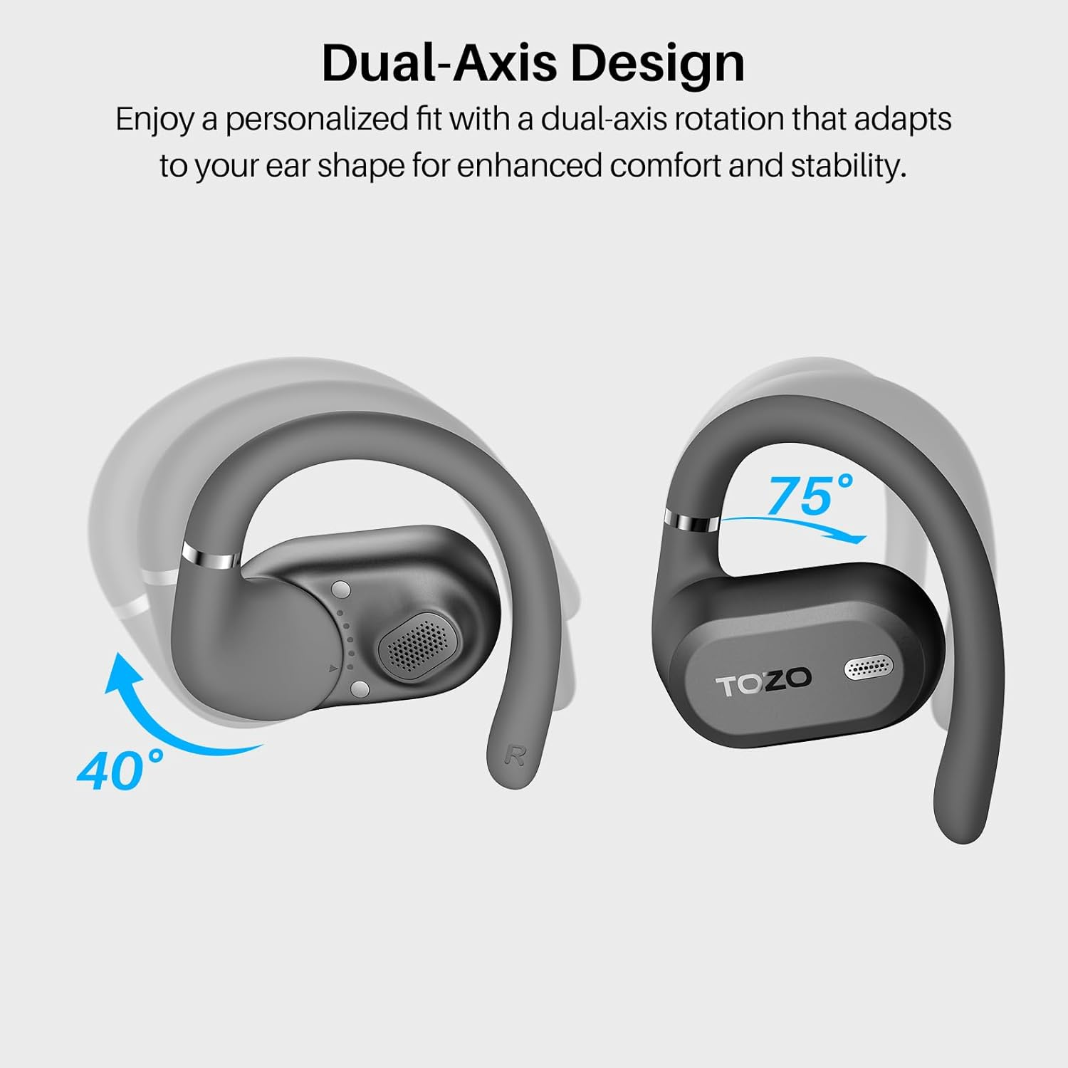 TOZO OpenWear Single Earhook - Bluetooth 5.4 Open Ear Headphone Replacement Part