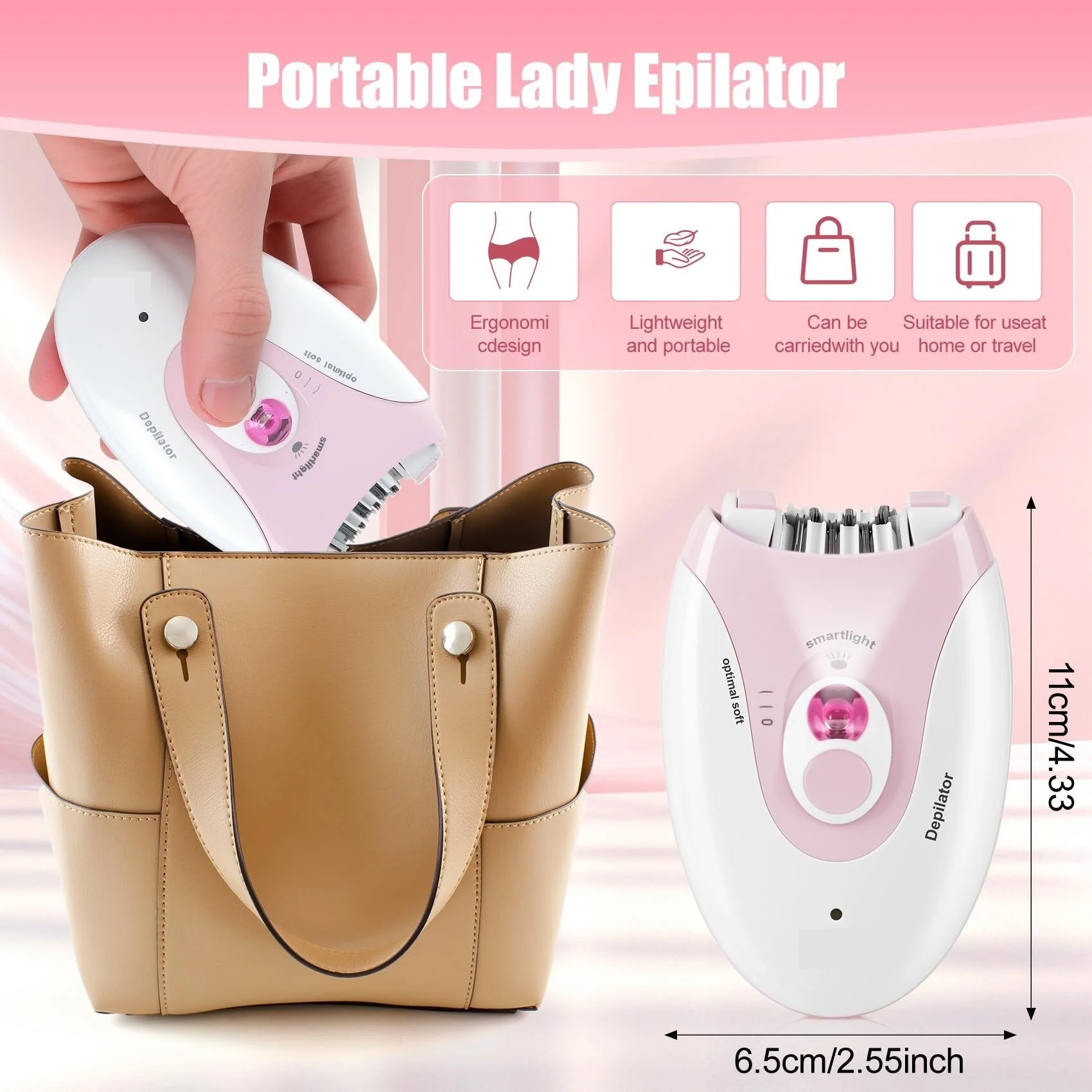 Keda Smooth Glide Epilator for Women - Facial & Body Hair Removal Device