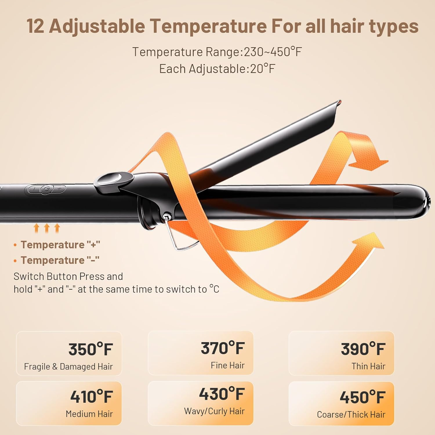 Curling Iron Black All-in-One Styling Kit - Professional Hair Curler Set
