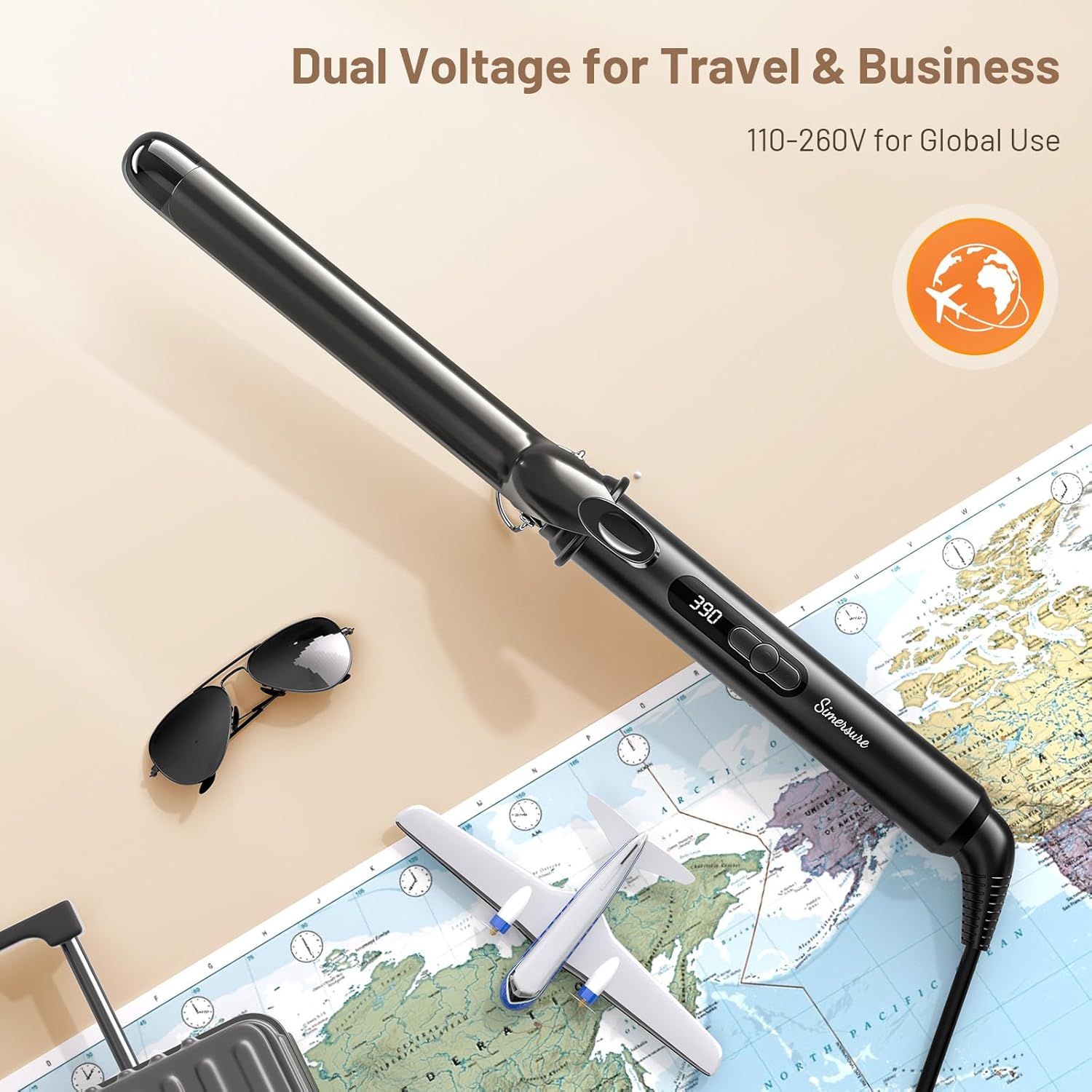 Curling Iron Black All-in-One Styling Kit - Professional Hair Curler Set