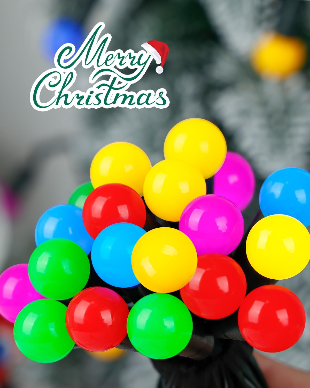 Christmas String Lights - 50 LED Battery Operated Globe Lights with Timer & 8 Modes