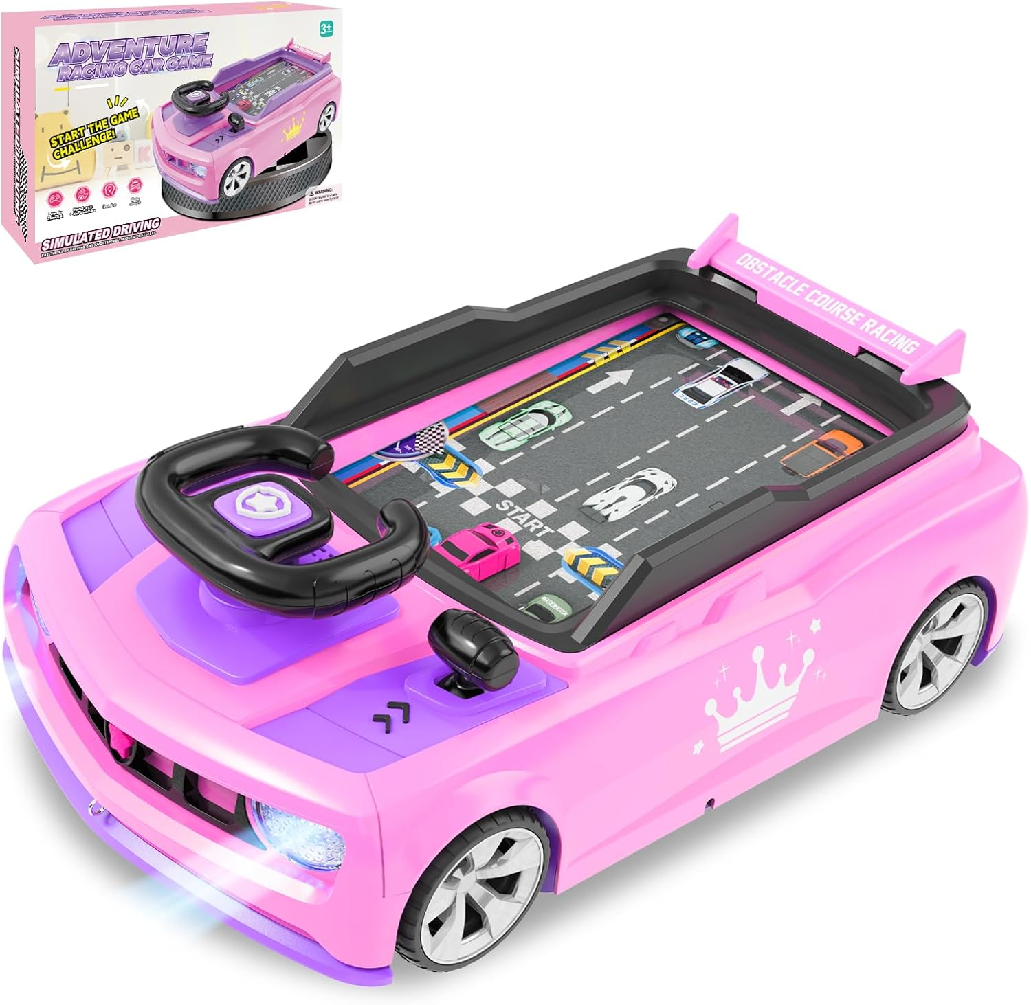 Musical Steering Wheel Racing Car Toy - Interactive Driving Game for Toddlers & Kids 3+