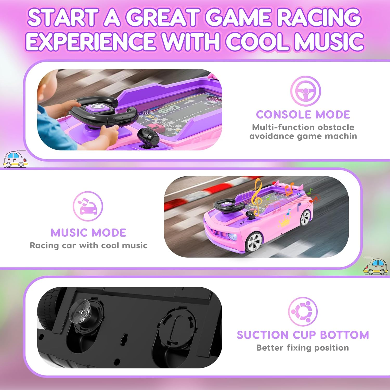 Musical Steering Wheel Racing Car Toy - Interactive Driving Game for Toddlers & Kids 3+