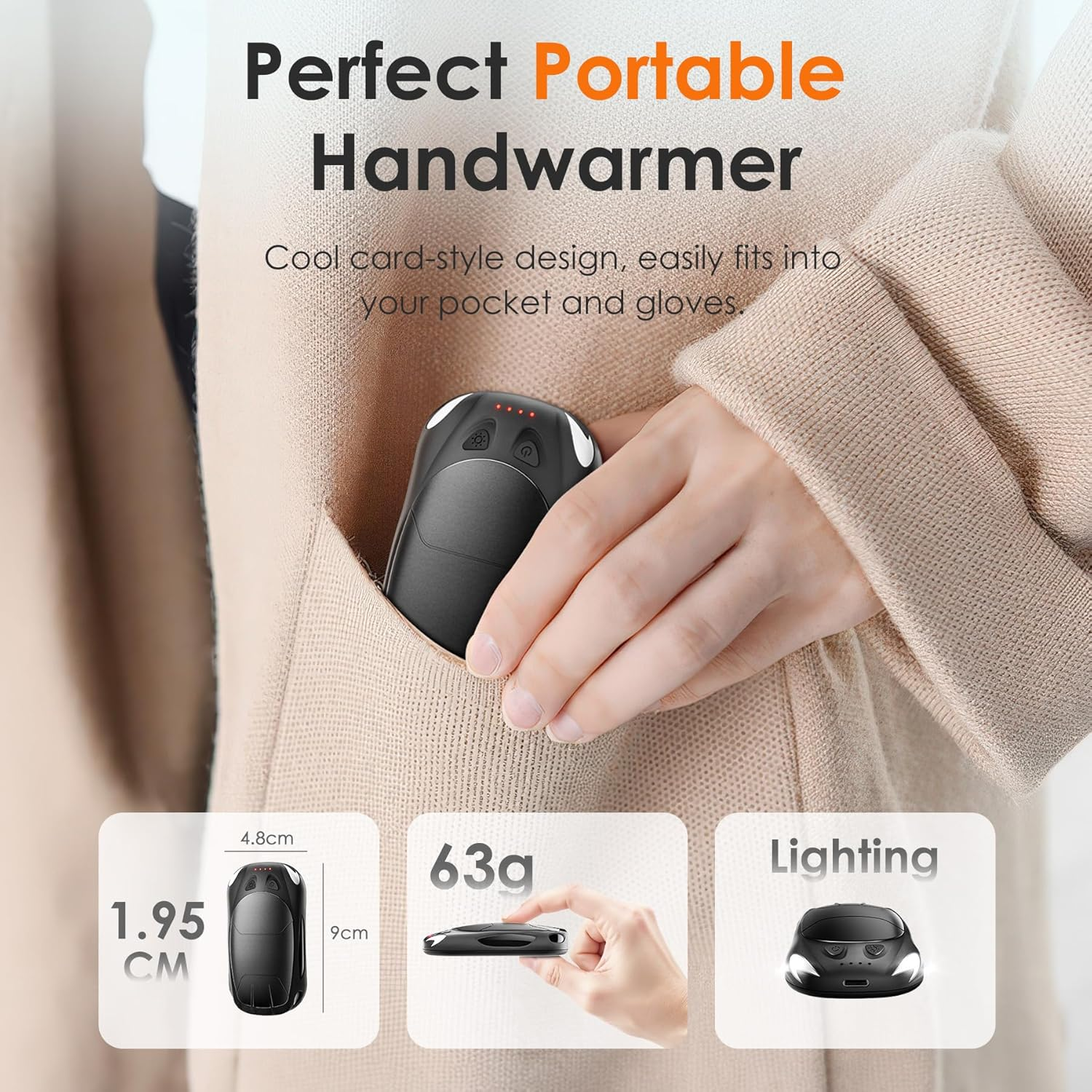 Rechargeable Hand Warmers 2-Pack - Portable Magnetic Pocket Heaters for Outdoor Activities