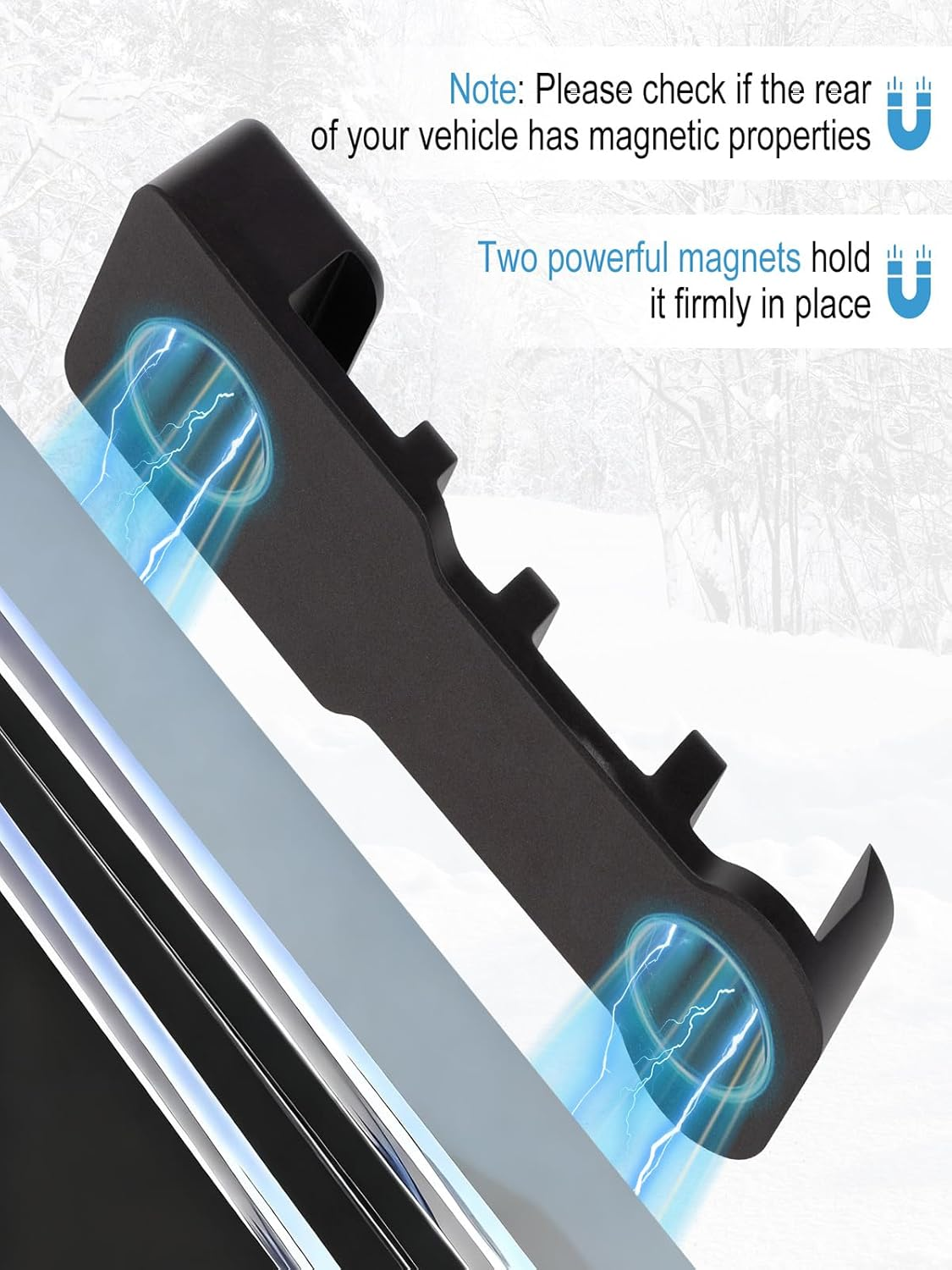 Magnetic Ski Holder for Side of Car - Magnetic Snowboard Mount - Holders to Prevent Ski Snowboard and Ski Pole from Tipping Ove