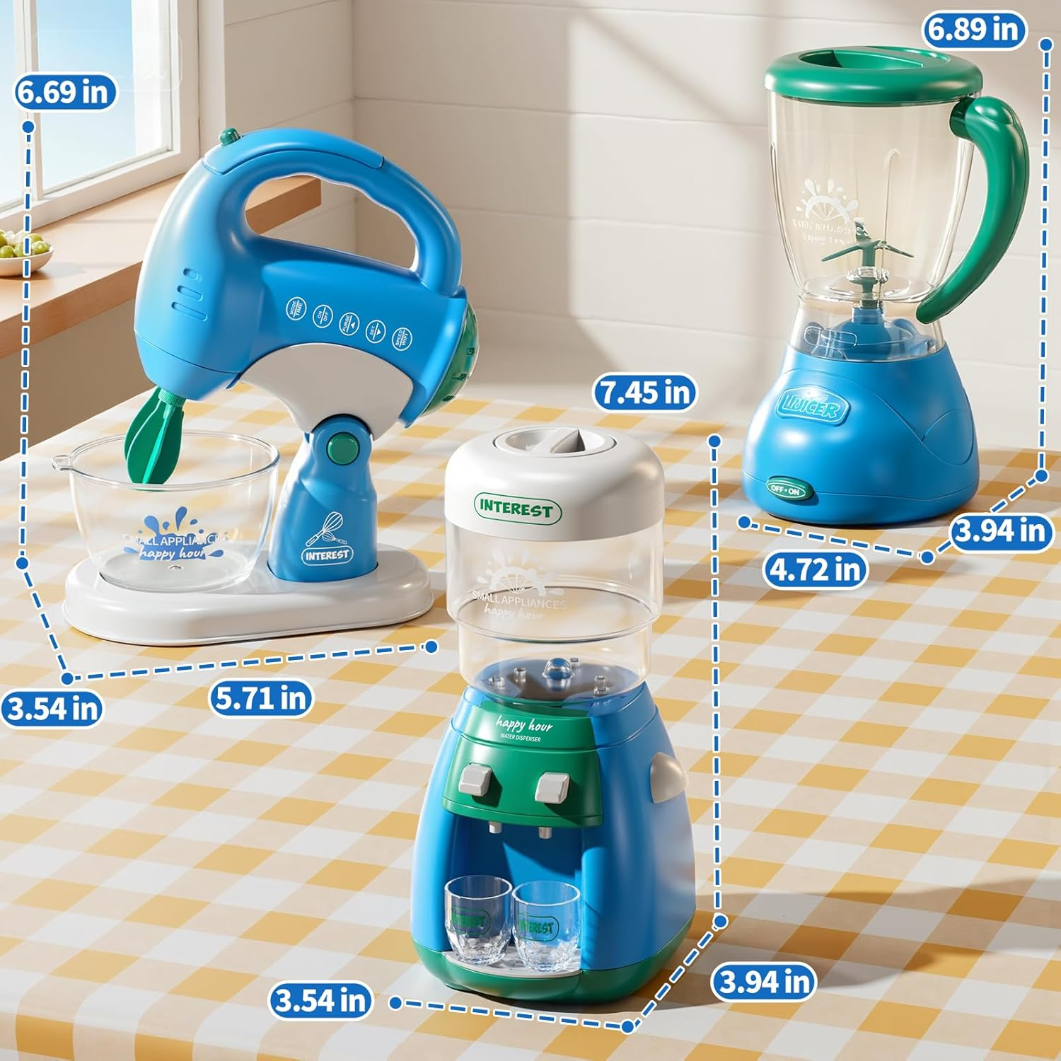 Kids Kitchen Playset - Toy Kitchen Accessories with Blender, Mixer & Sounds