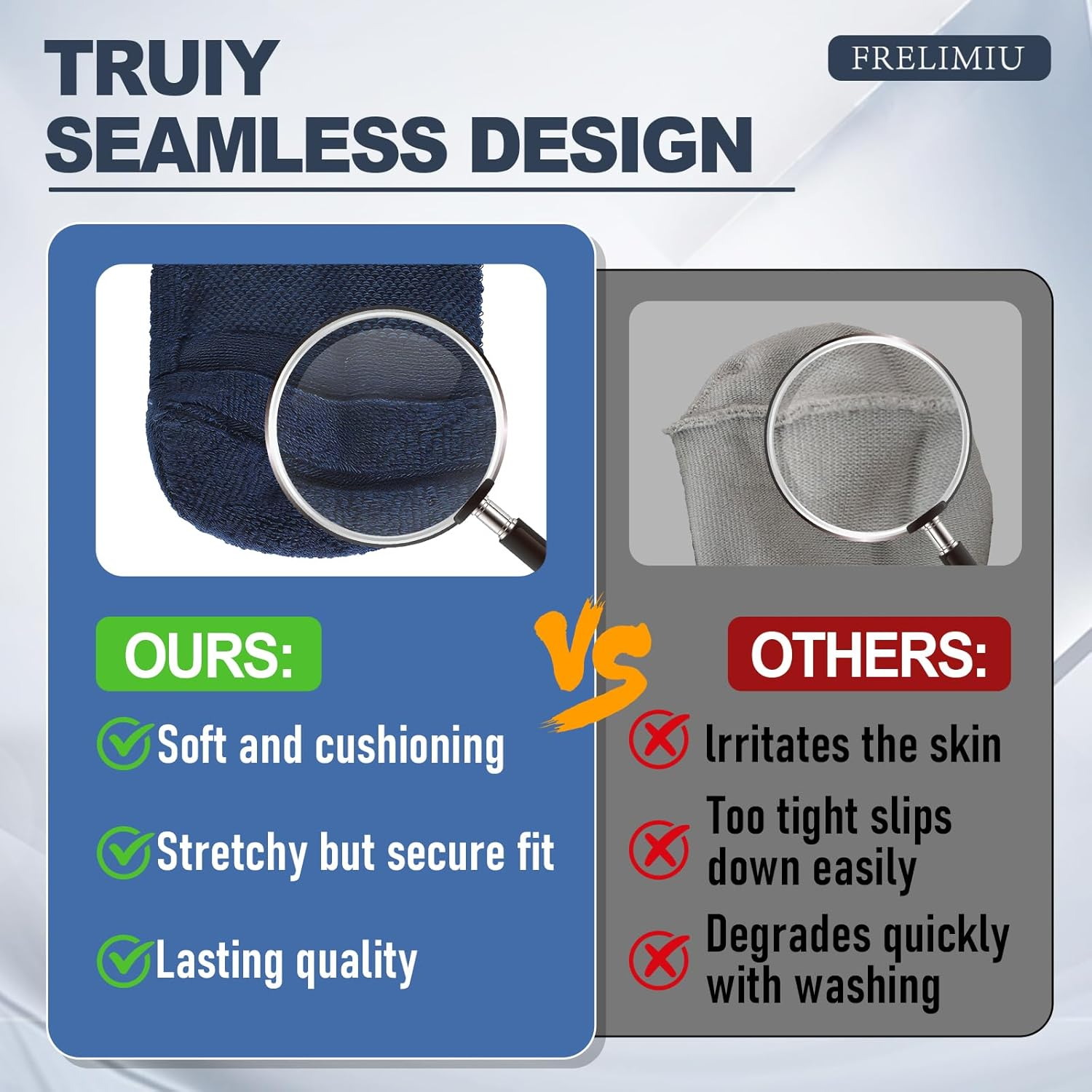 Diabetic Socks for Men - 6 Pack Seamless Crew with Non-Binding Loose Top