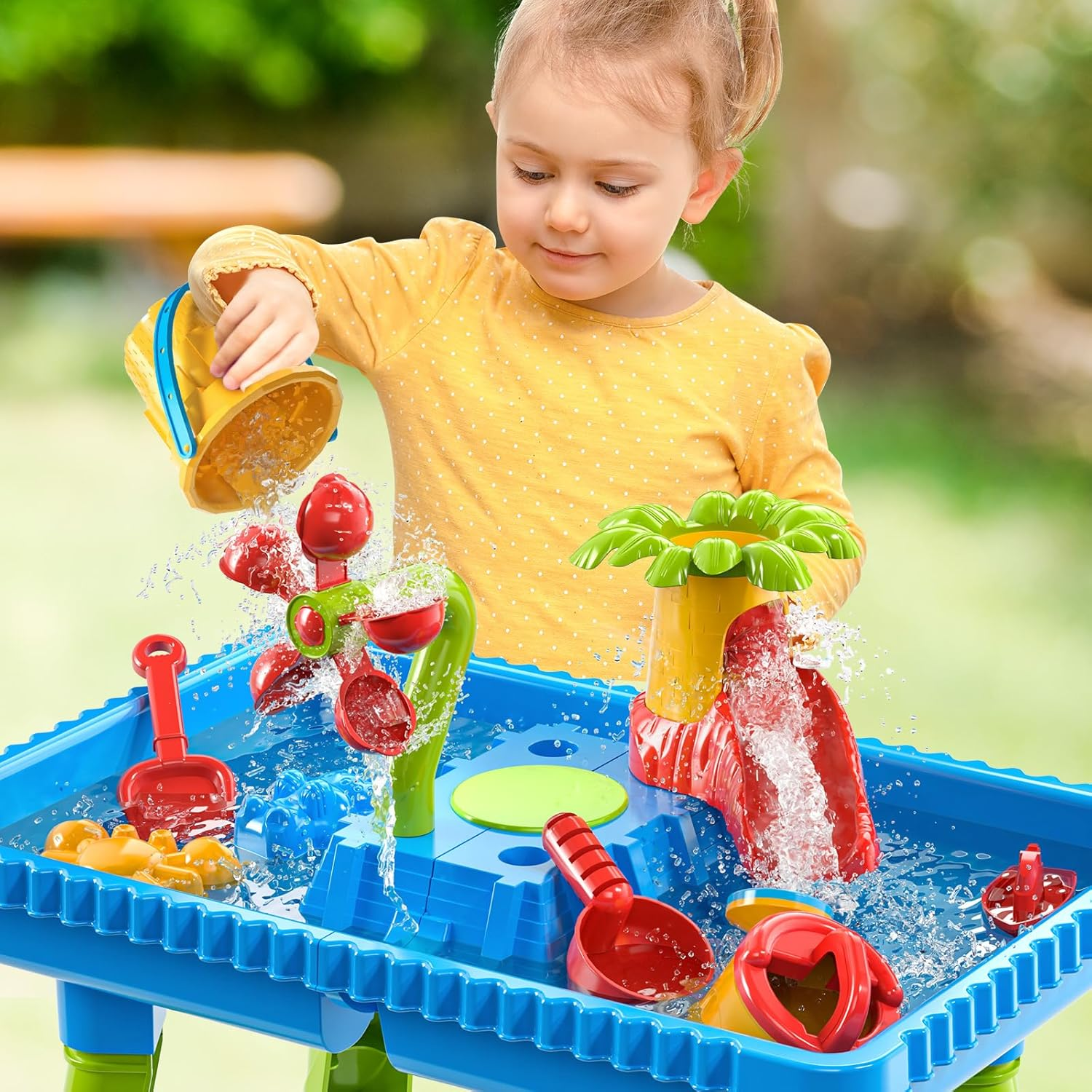 Kids Water Table - Chair with Sand Play - Multi-Activity Sensory Toy for Ages 3-8