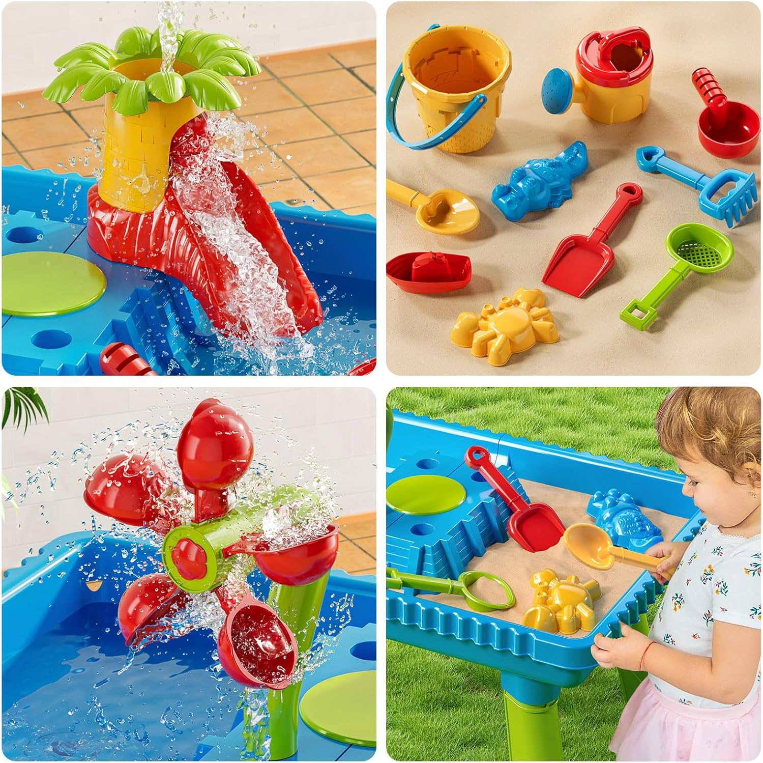 Kids Water Table - Chair with Sand Play - Multi-Activity Sensory Toy for Ages 3-8